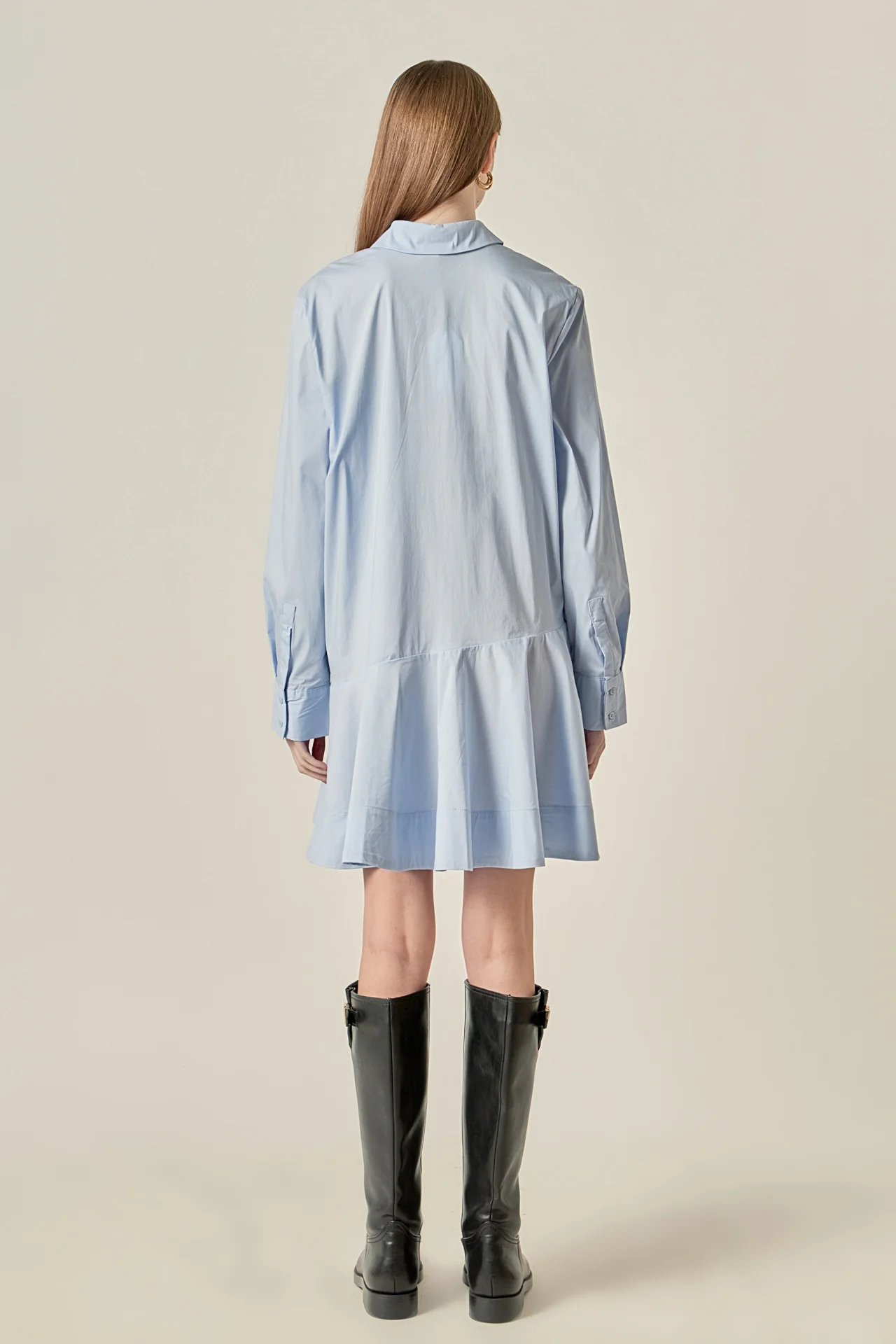 Collar Flare Skirt Dress - Image 4