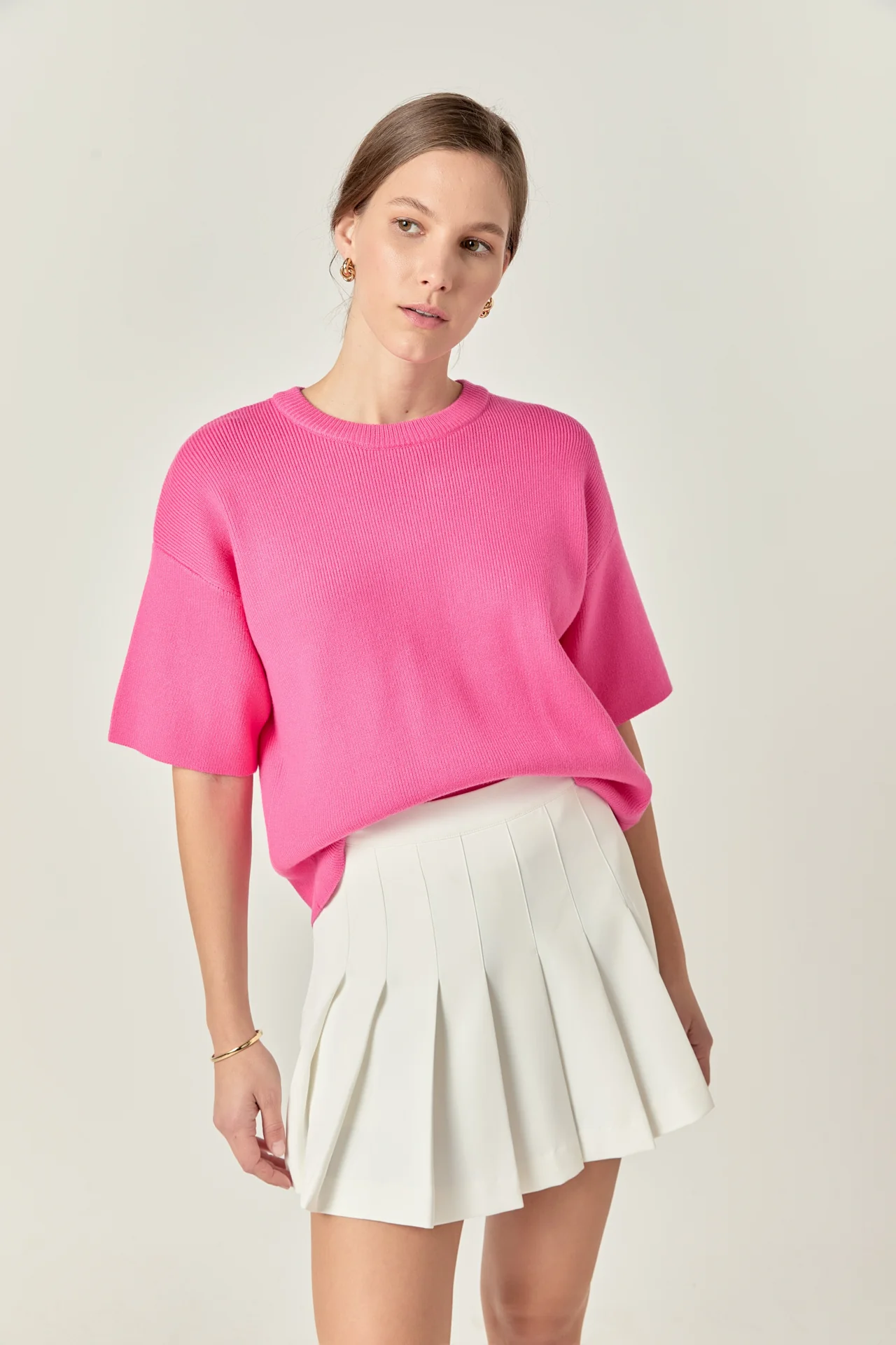 Collar Knit Half Sleeves Top - Image 10