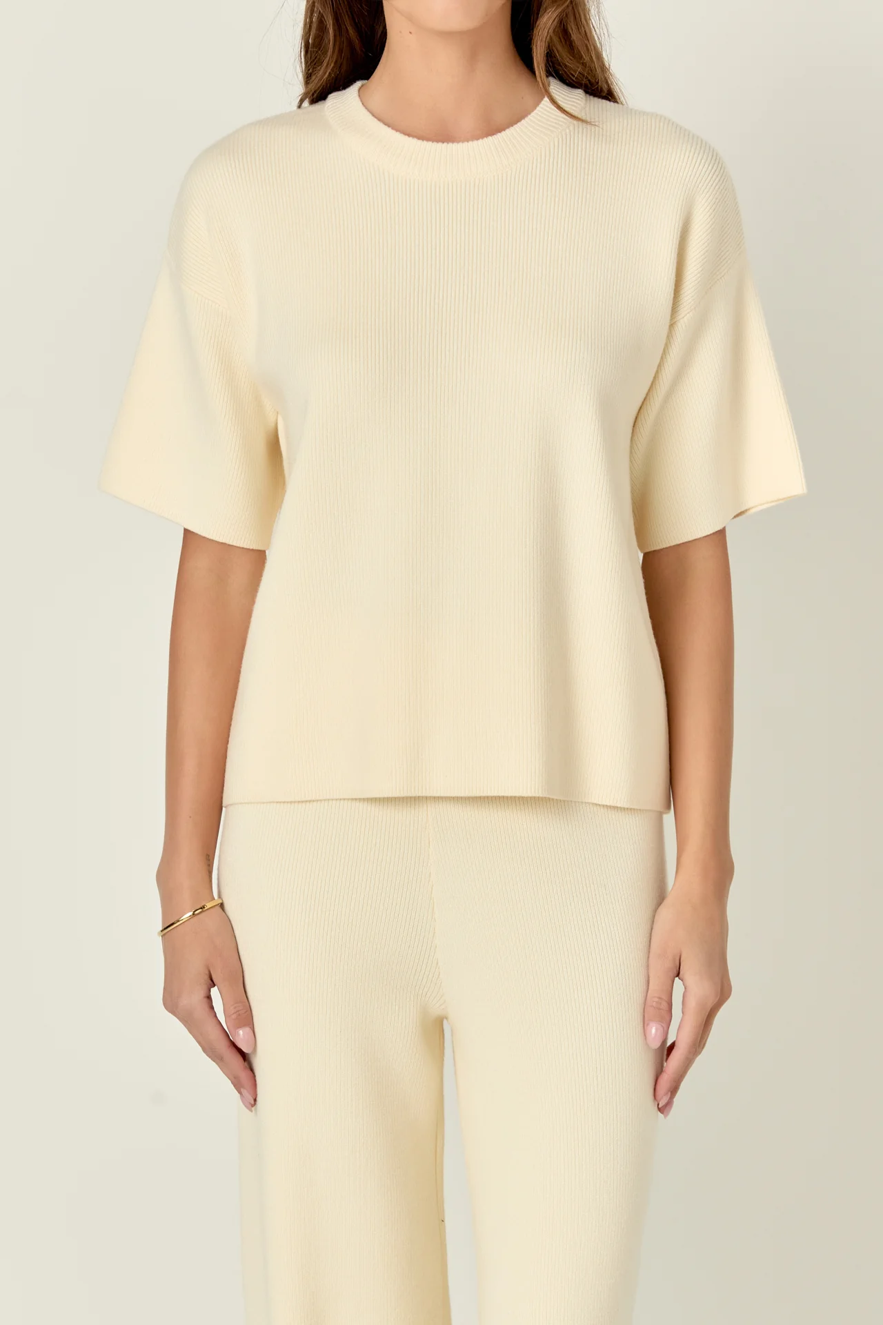 Collar Knit Half Sleeves Top - Image 17
