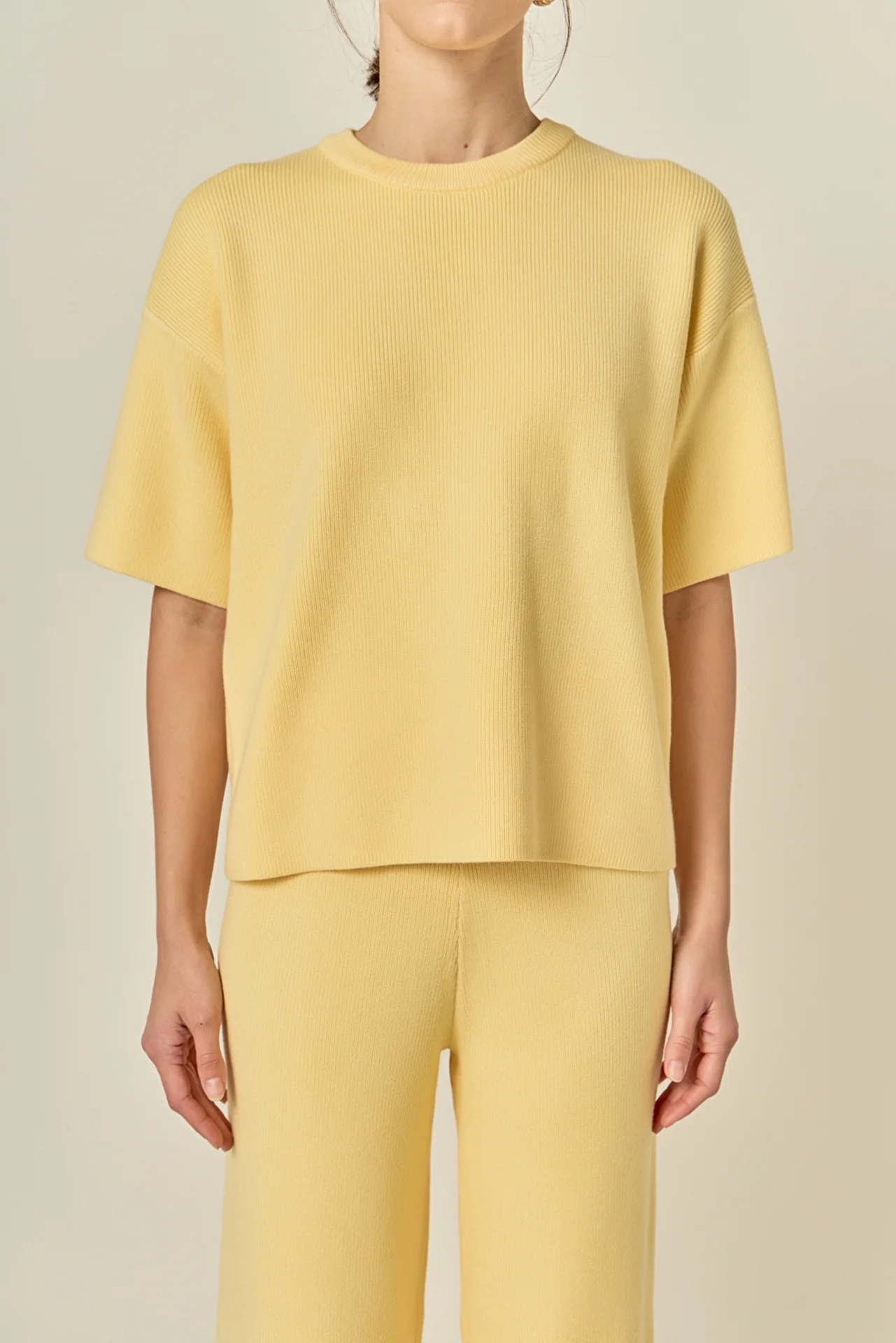 Collar Knit Half Sleeves Top - Image 2