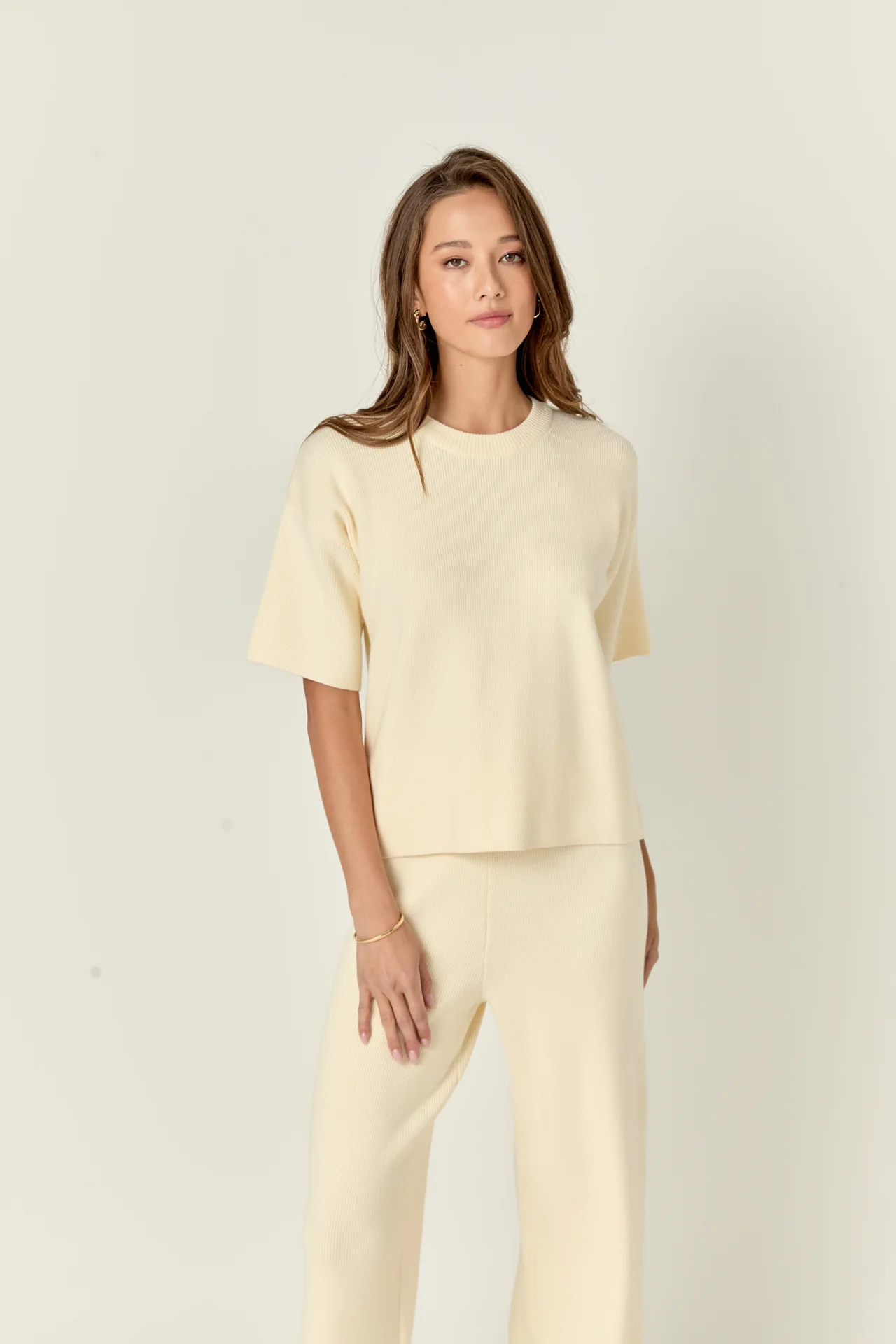Collar Knit Half Sleeves Top - Image 20