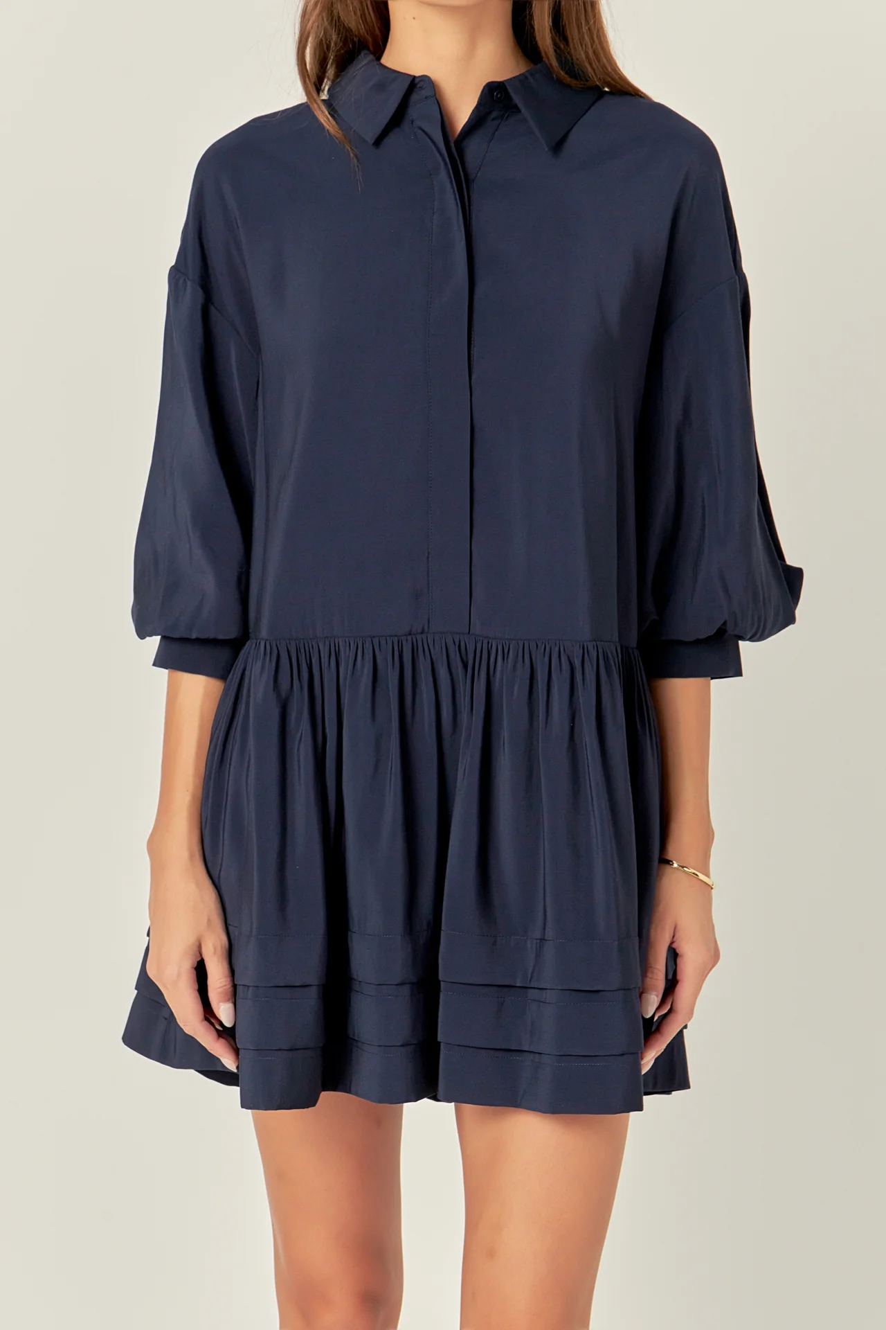 Collared Drop Waist Dress - Image 2