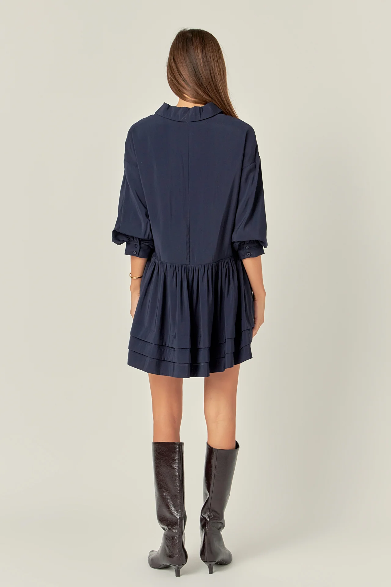 Collared Drop Waist Dress - Image 4