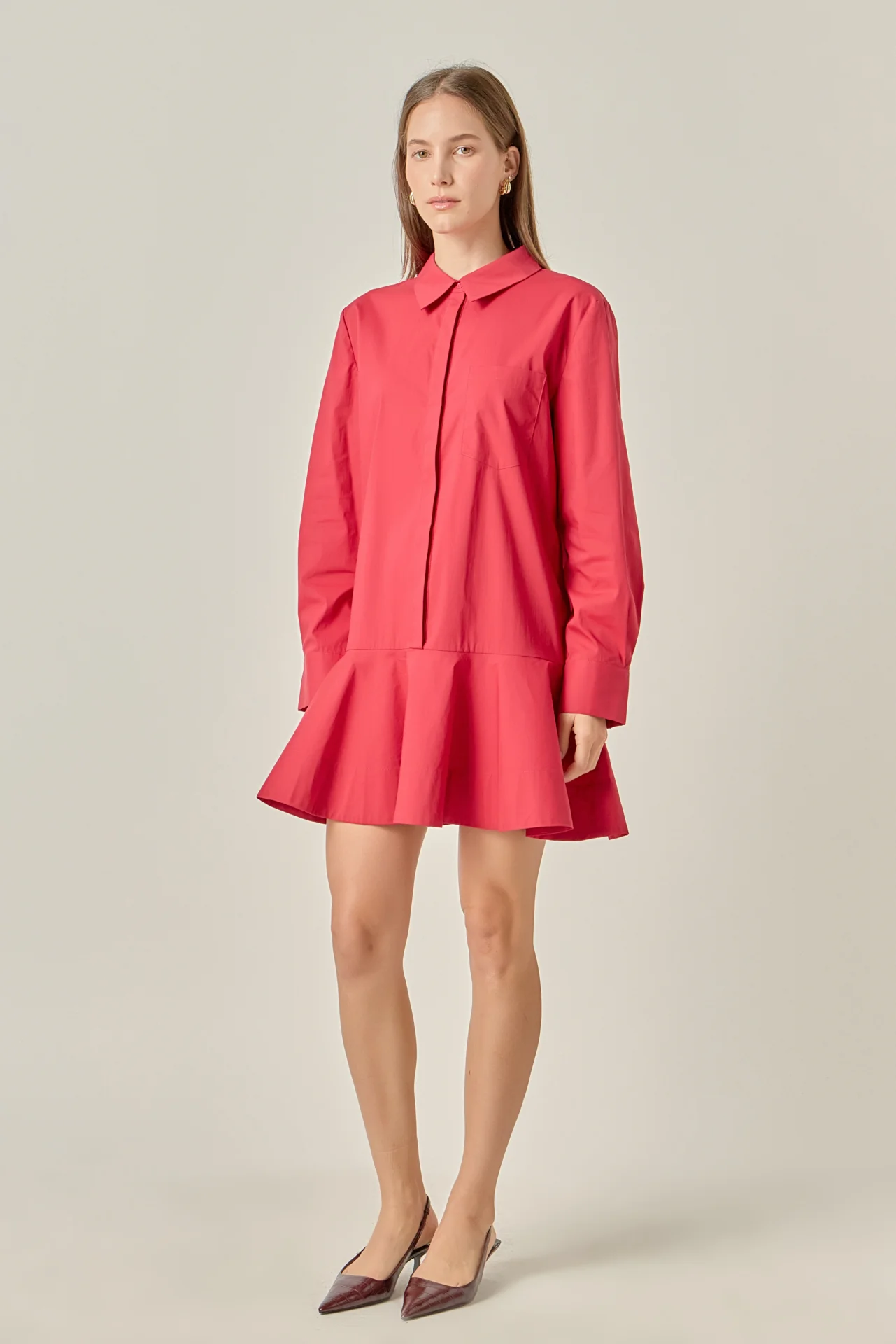 Collared Flare Skirt Dress - Image 10