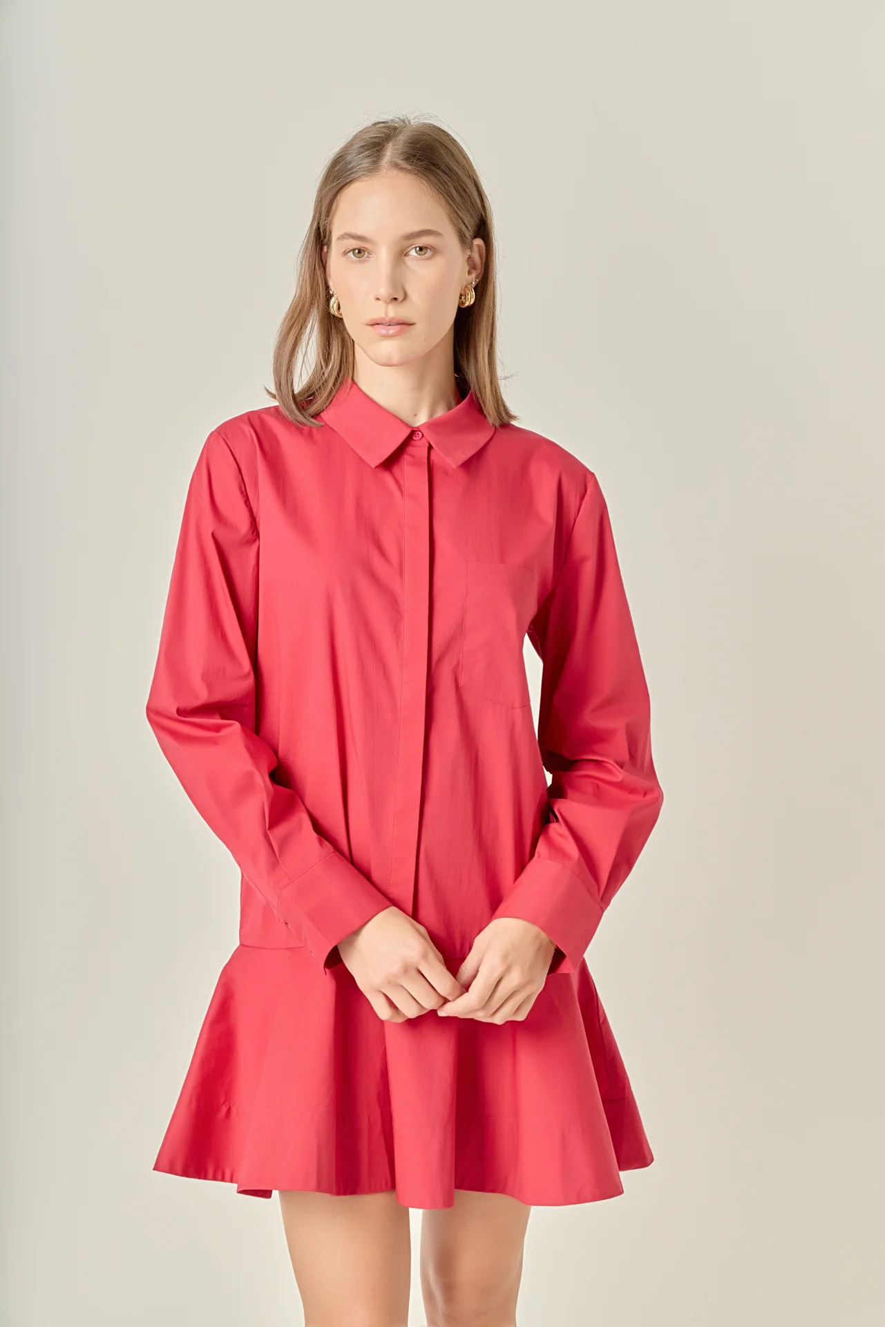 Collared Flare Skirt Dress - Image 12