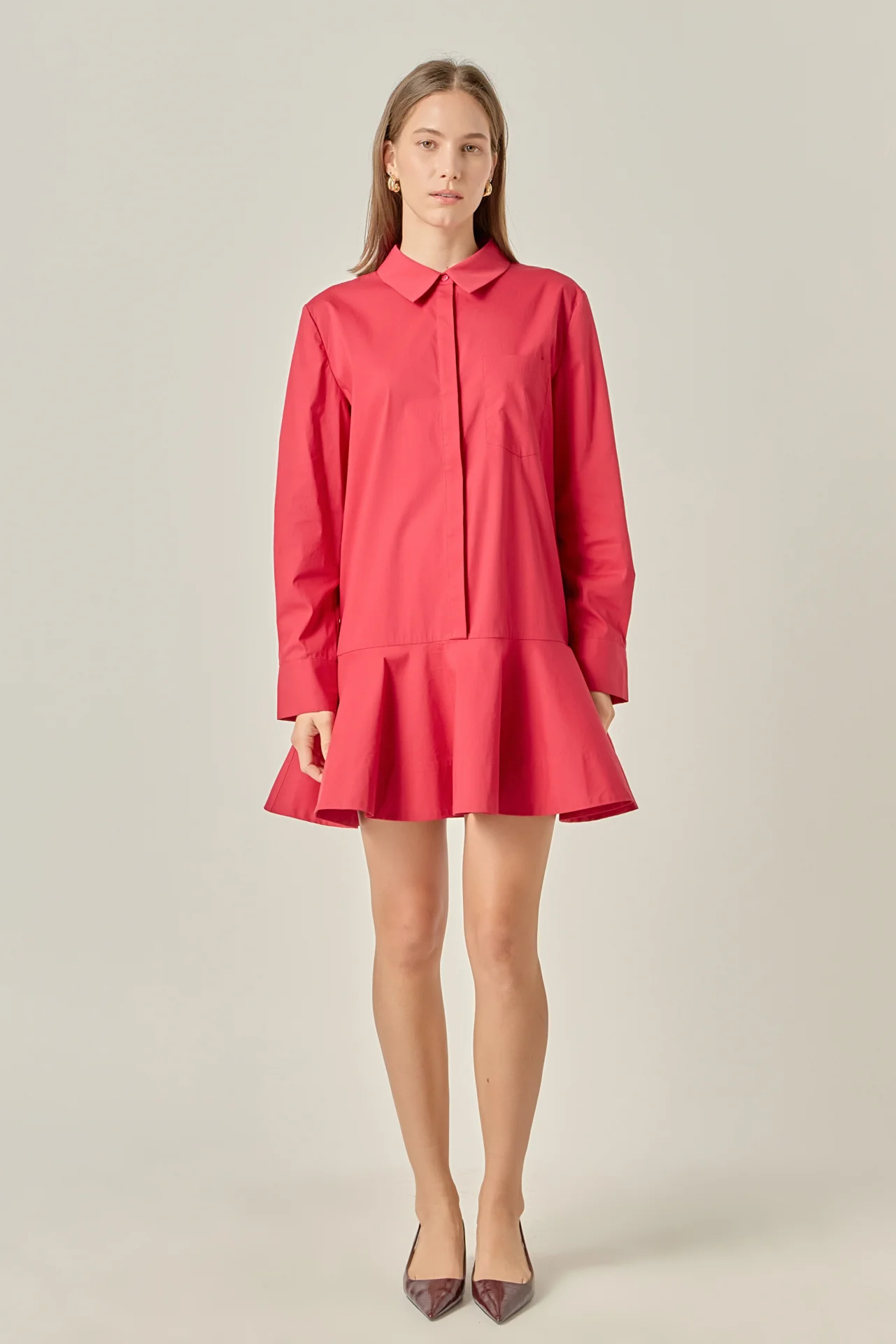 Collared Flare Skirt Dress - Image 8