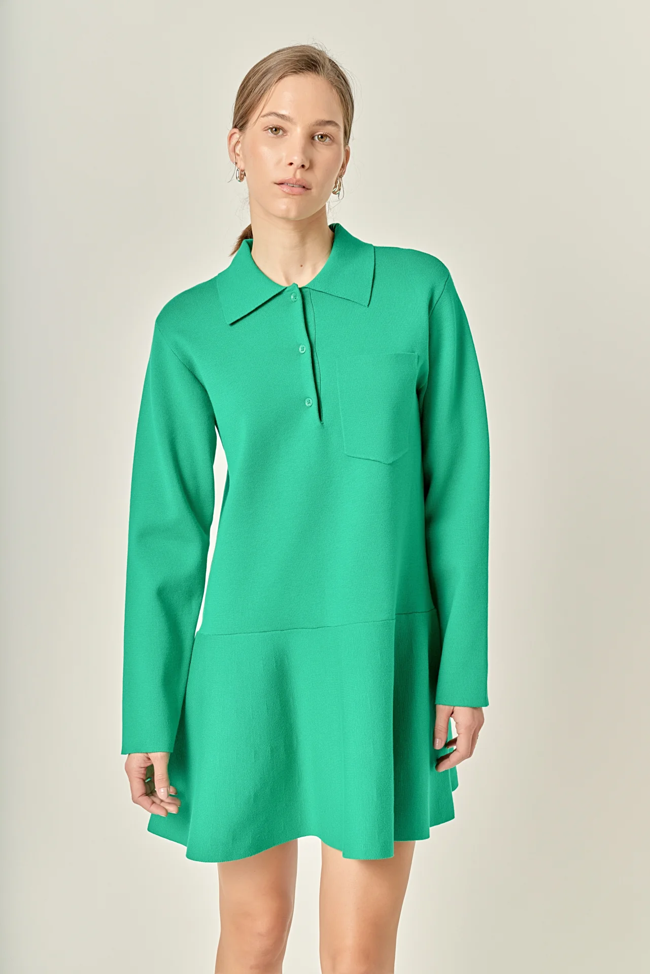 Collared Knit Mini Dress - Image 10