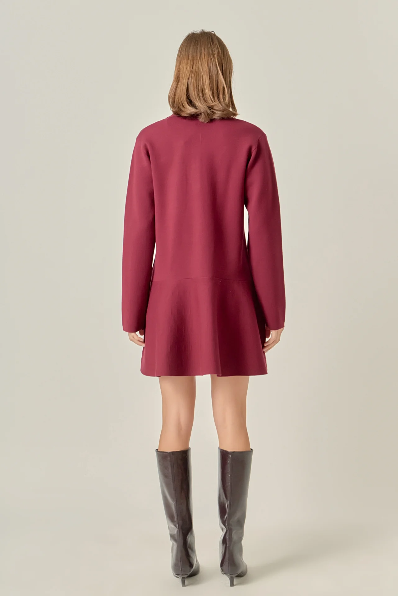 Collared Knit Mini Dress - Image 4