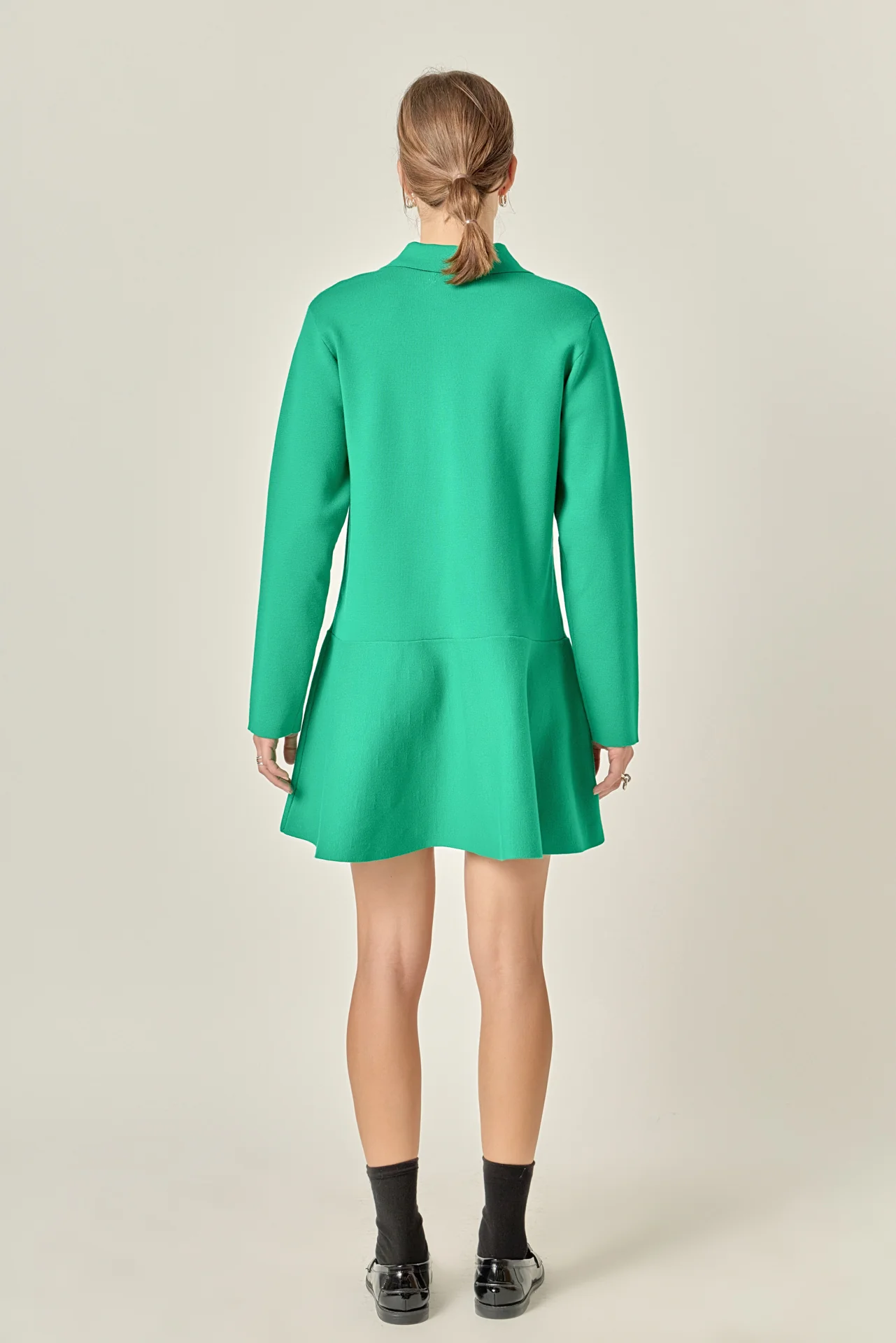 Collared Knit Mini Dress - Image 9