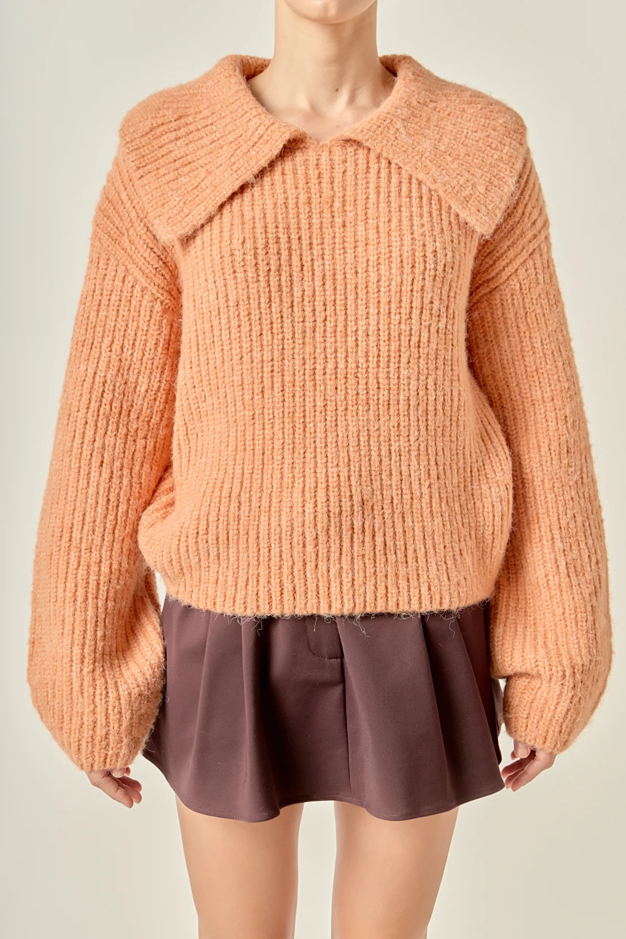 Collared Rib Chunky Sweater - Image 2