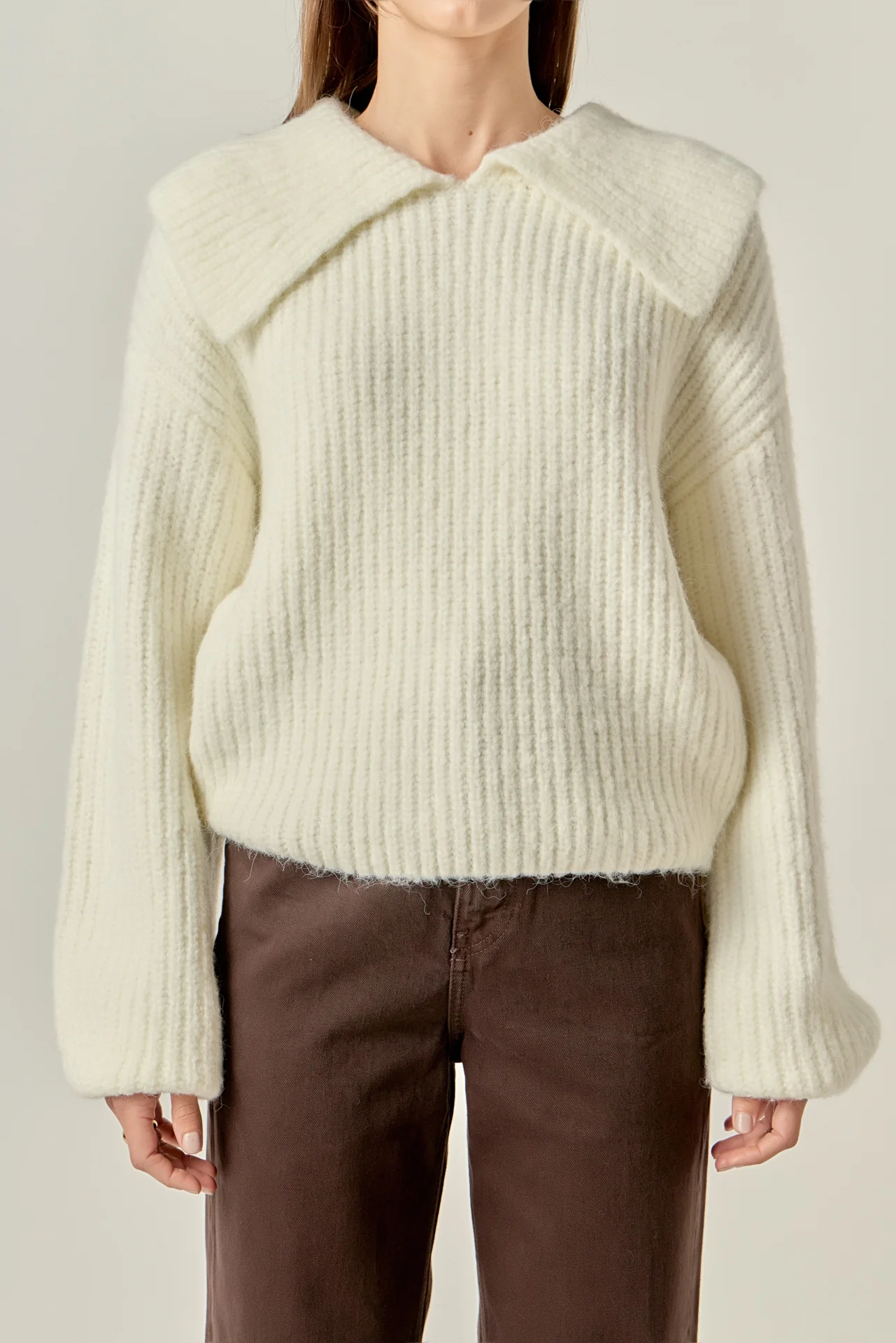 Collared Rib Chunky Sweater - Image 7
