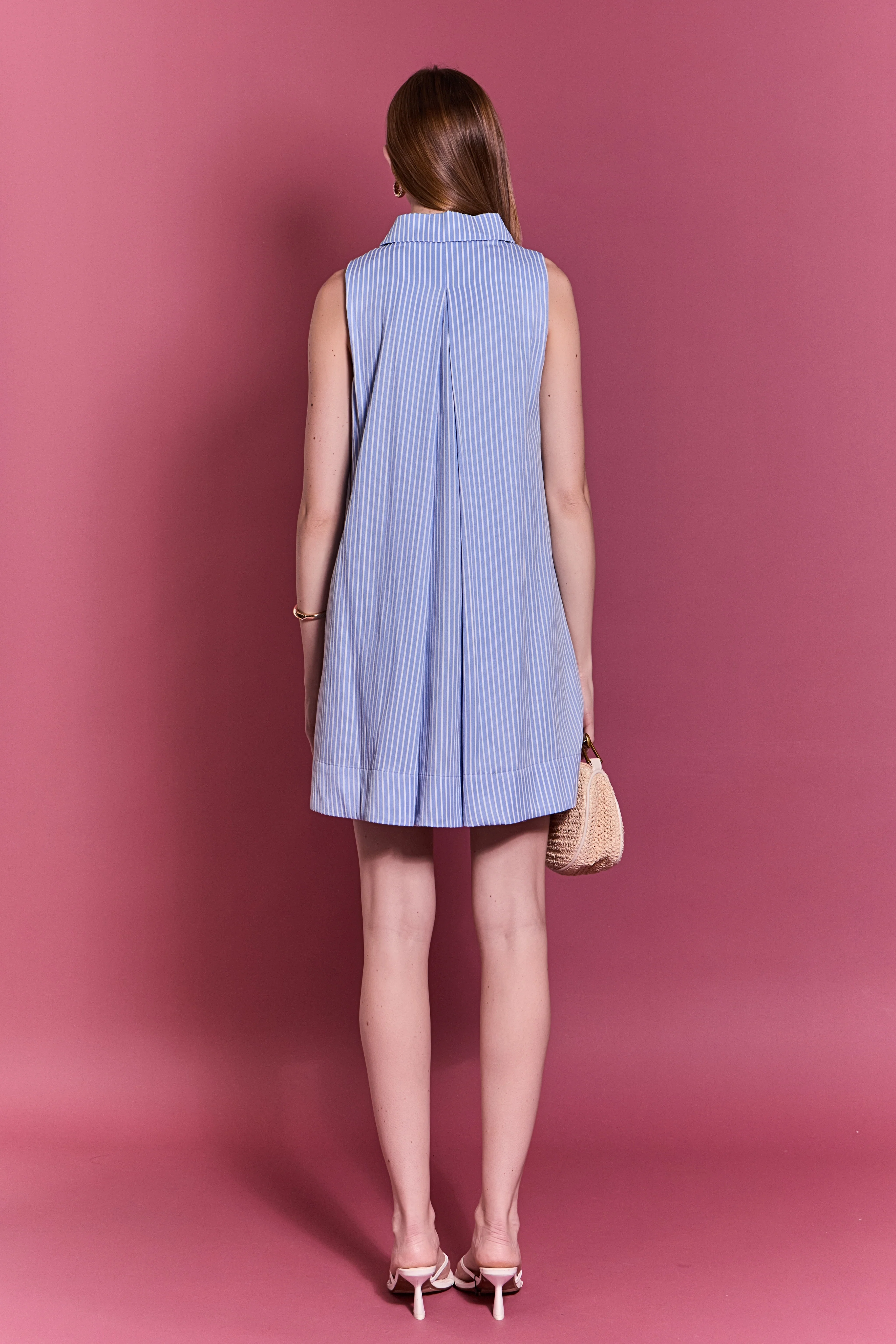 Zip-Front Collared Sleeveless Mini Dress - Image 5
