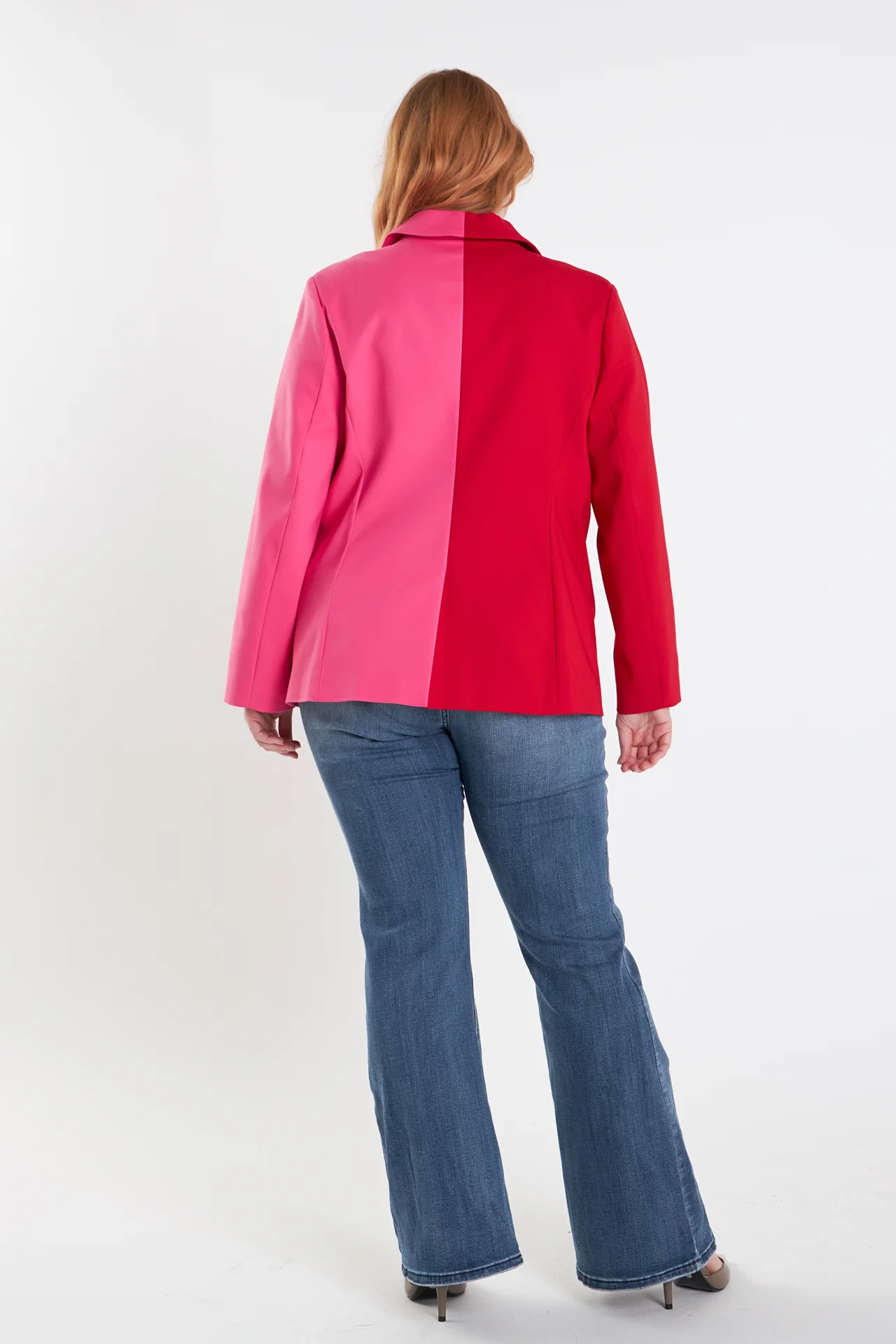 Plus Size Color Block Blazer - Image 4