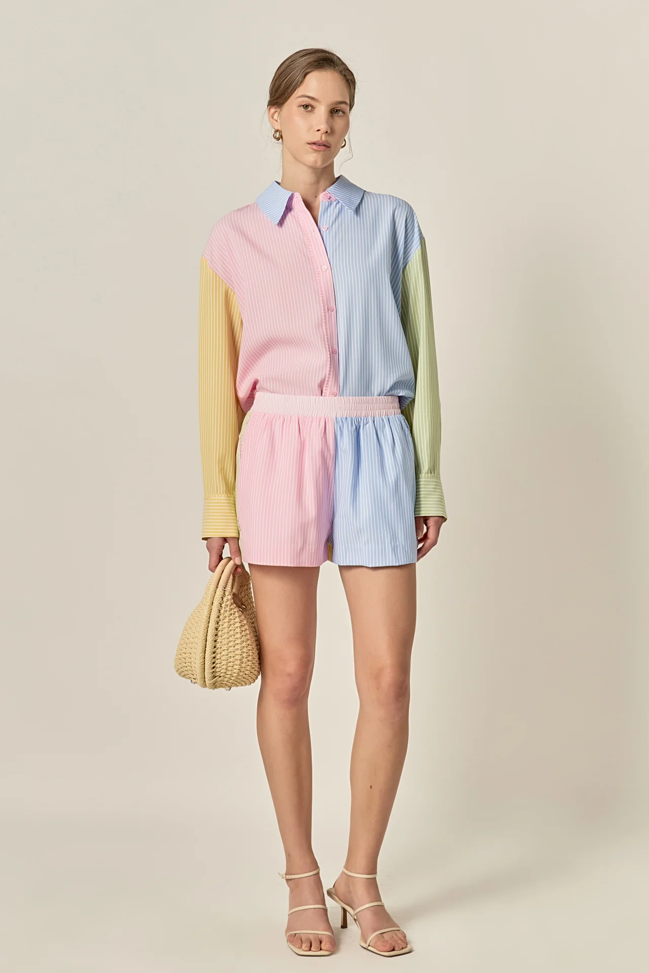 Colorblock Stripe Button Down Shirt - Image 7