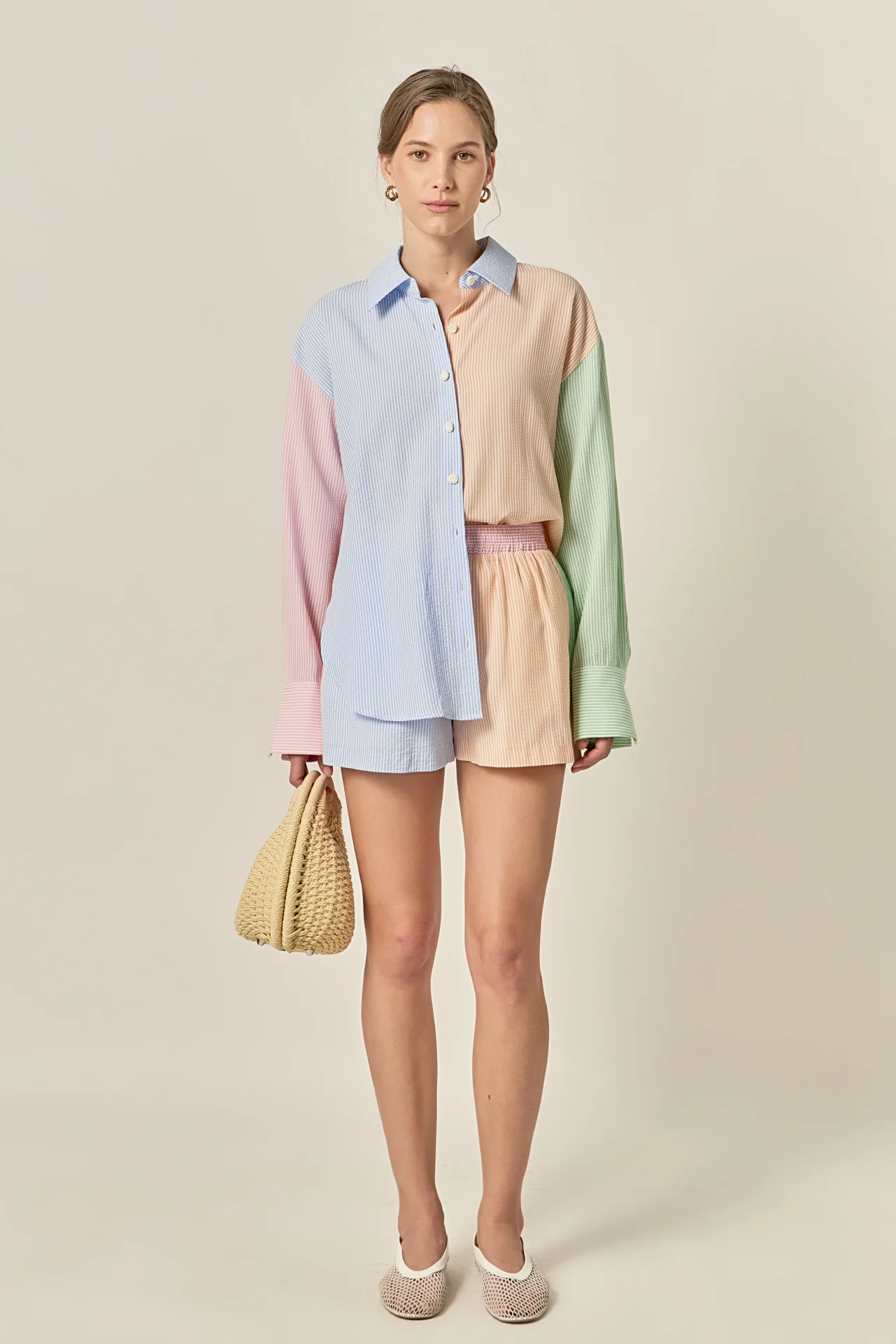 Colorblock Seersucker Button-Down Shirt - Image 7