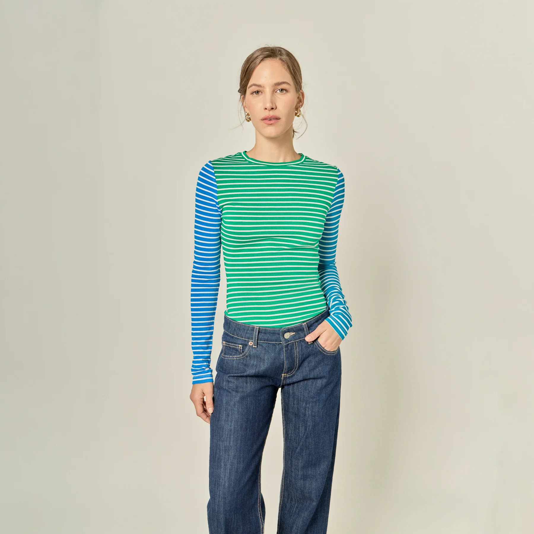 Bold Stripe Colorblock Tee - Image 8
