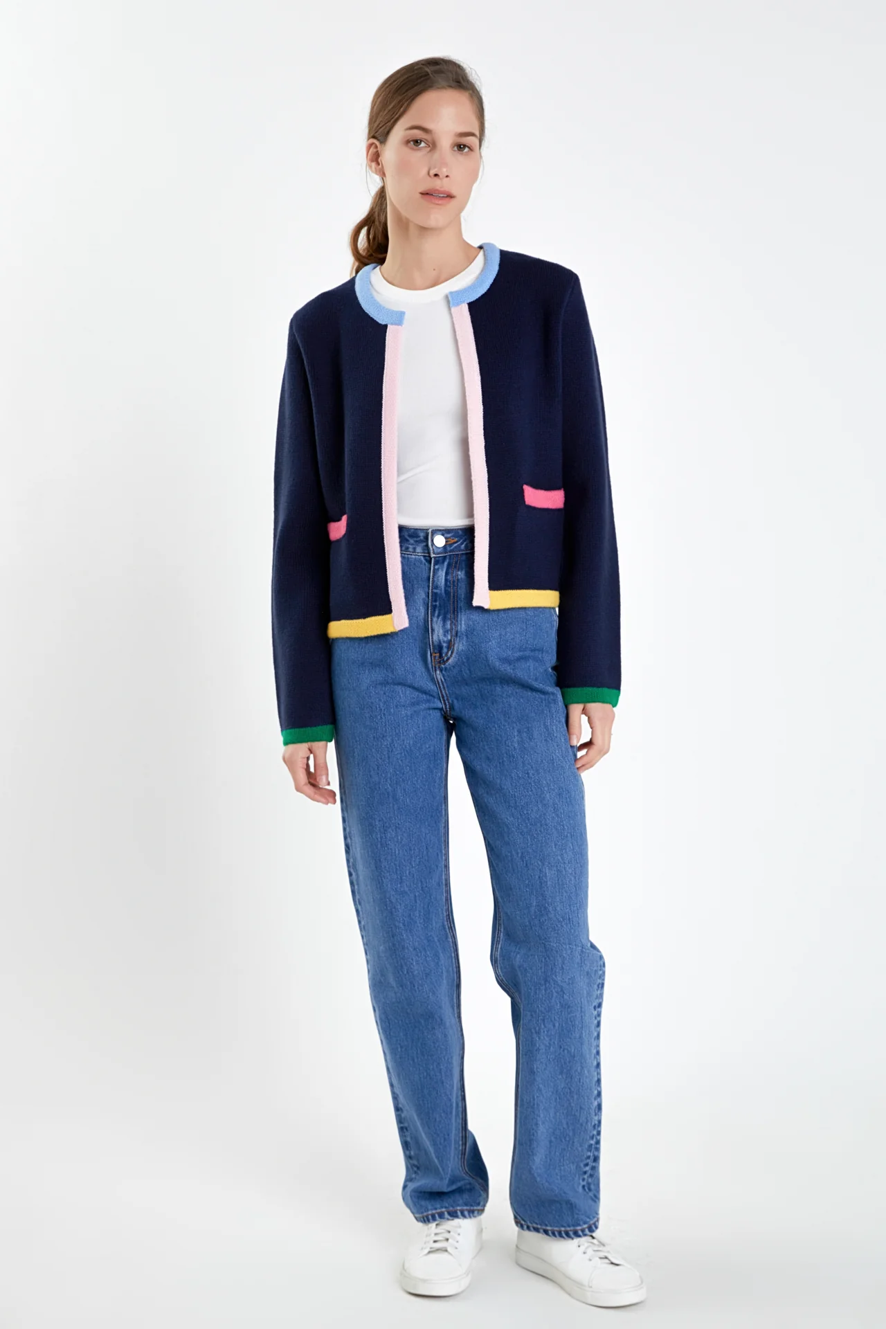 Color Block Sweater Cardigan - Image 11