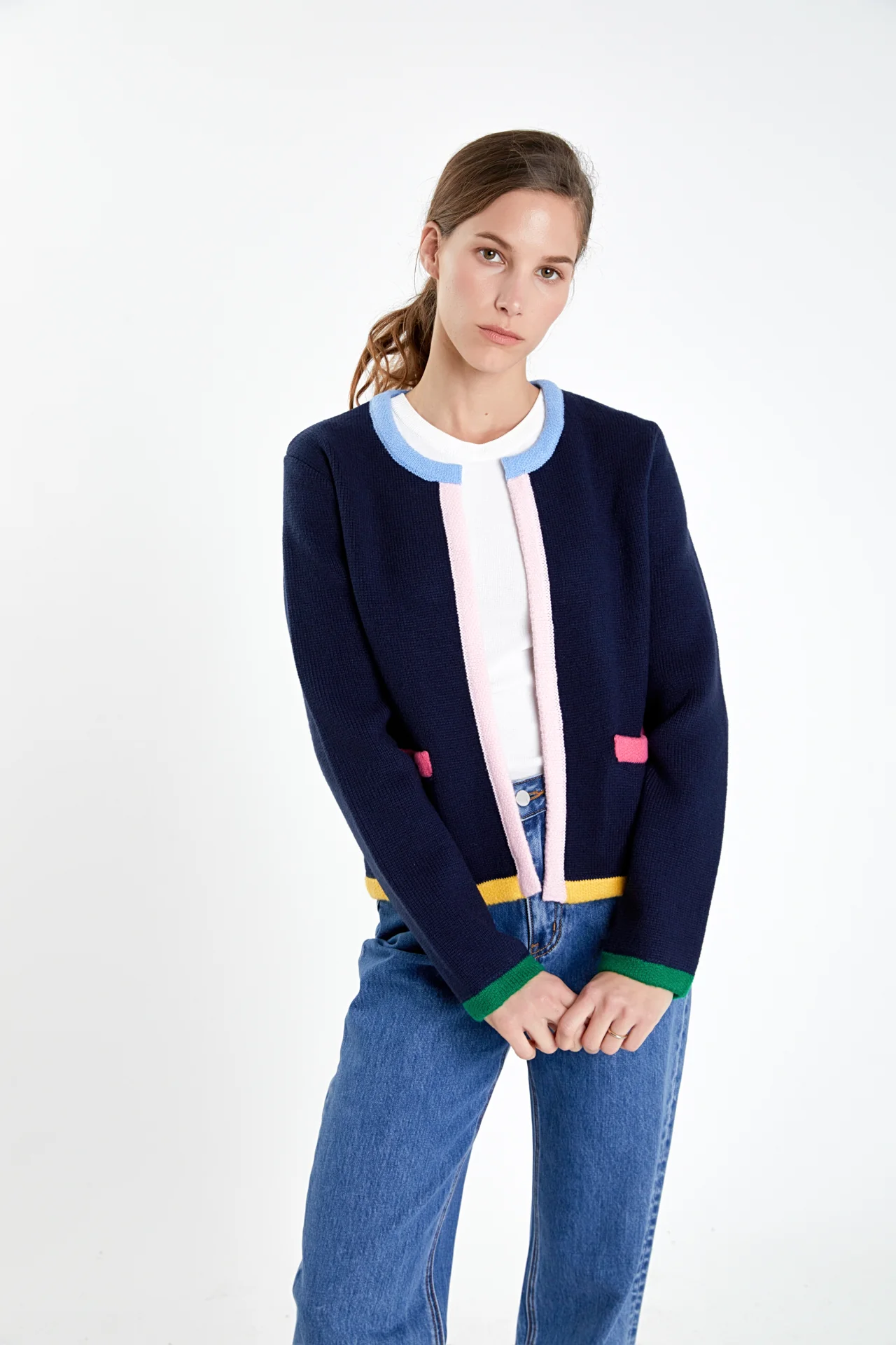 Color Block Sweater Cardigan - Image 14