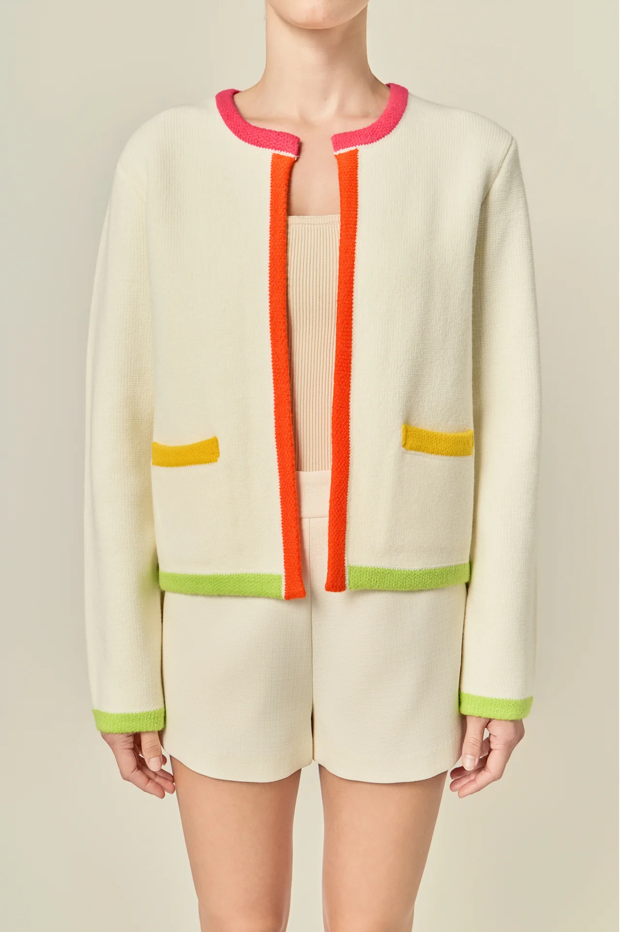 Color Block Sweater Cardigan - Image 2