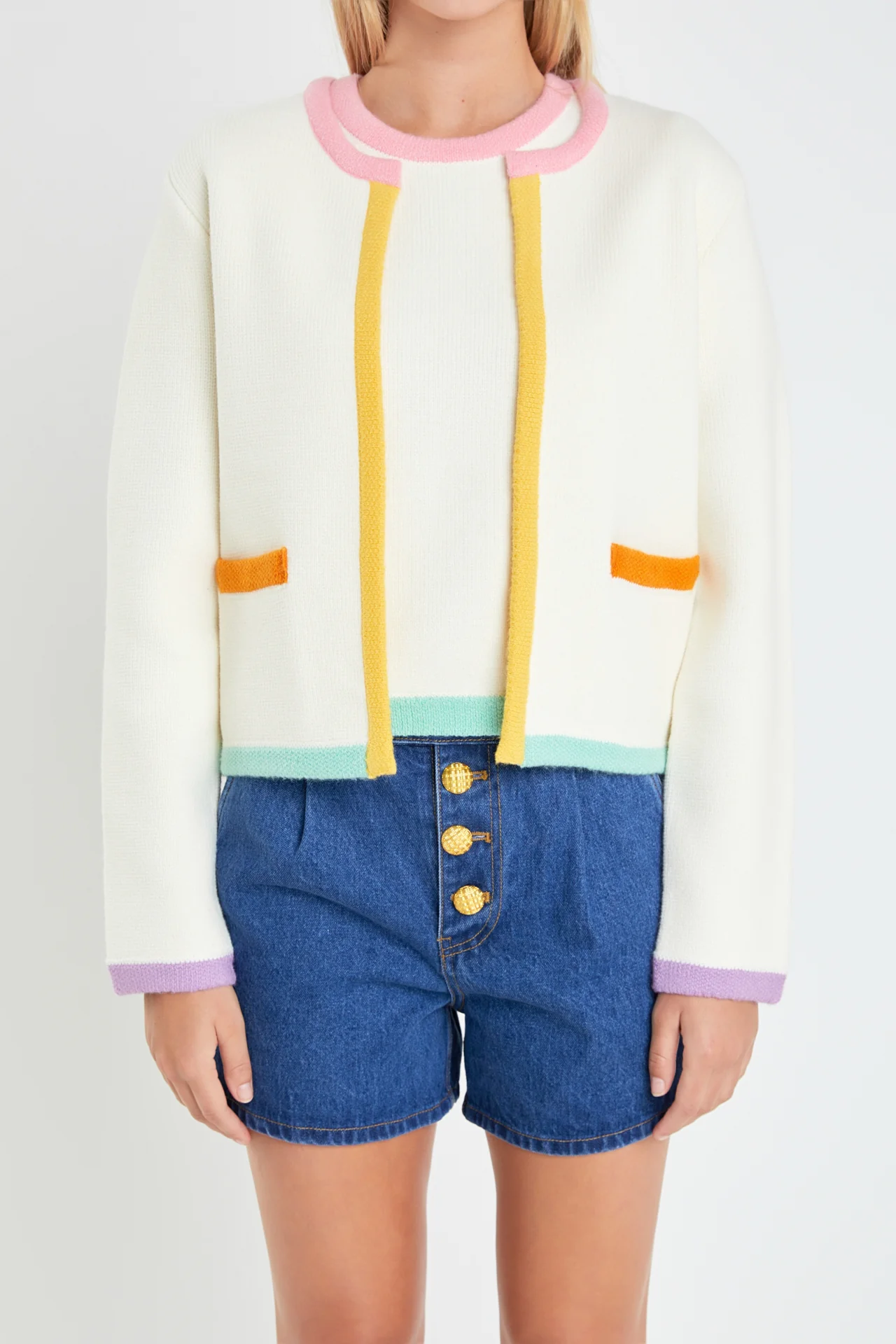 Color Block Sweater Cardigan - Image 7