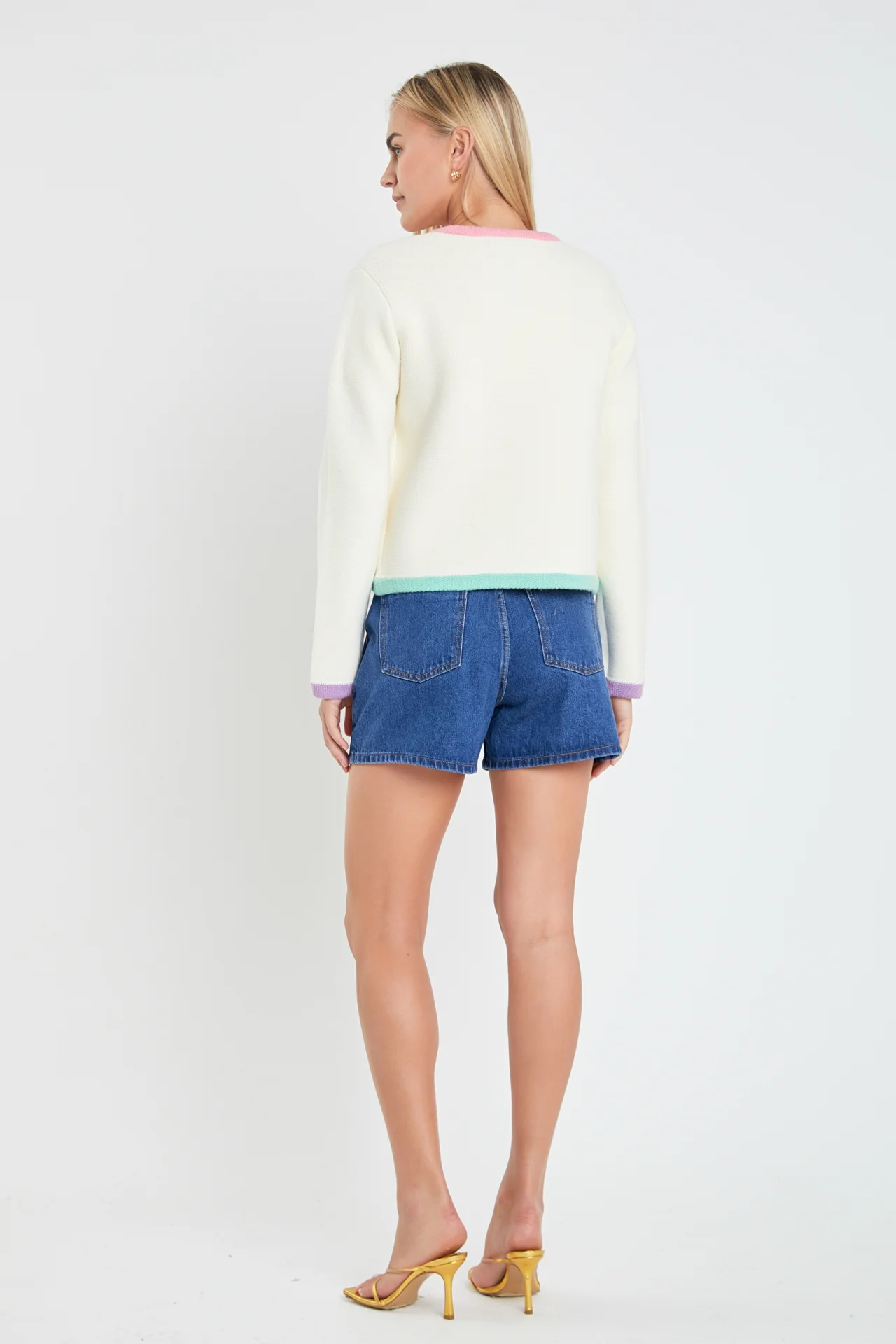 Color Block Sweater Cardigan - Image 9