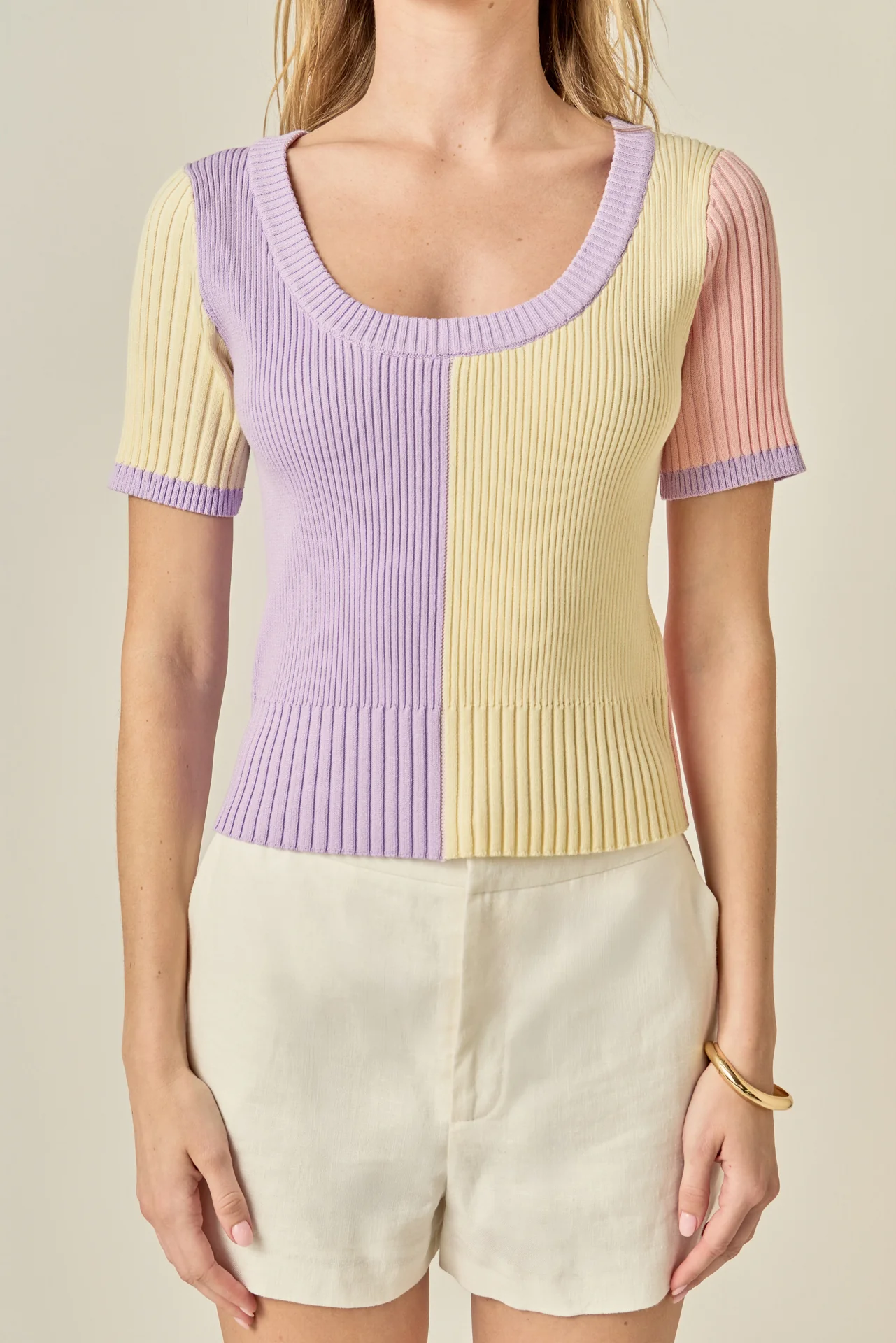 Color Blocked Sweater Top - Image 2