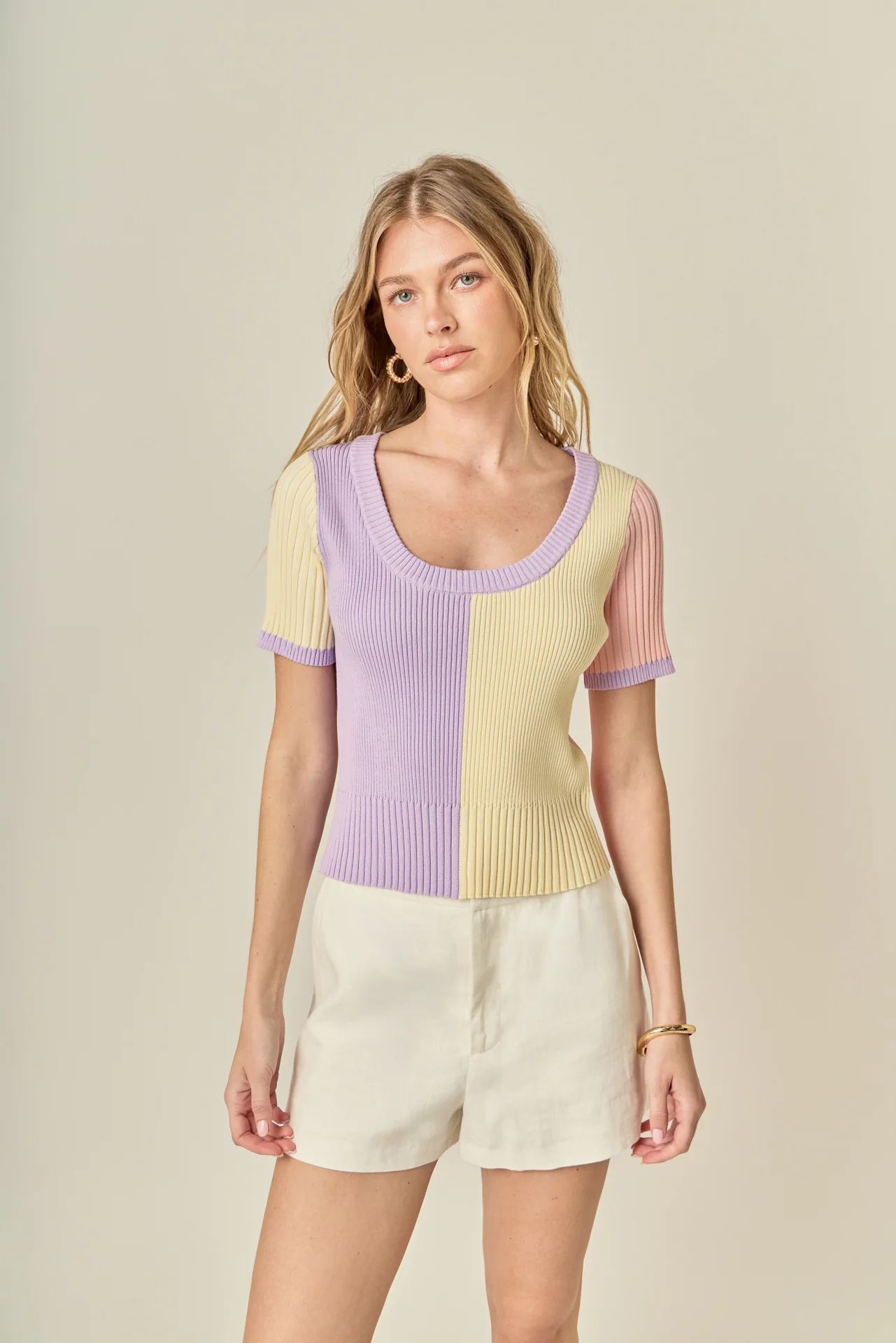 Color Blocked Sweater Top - Image 5