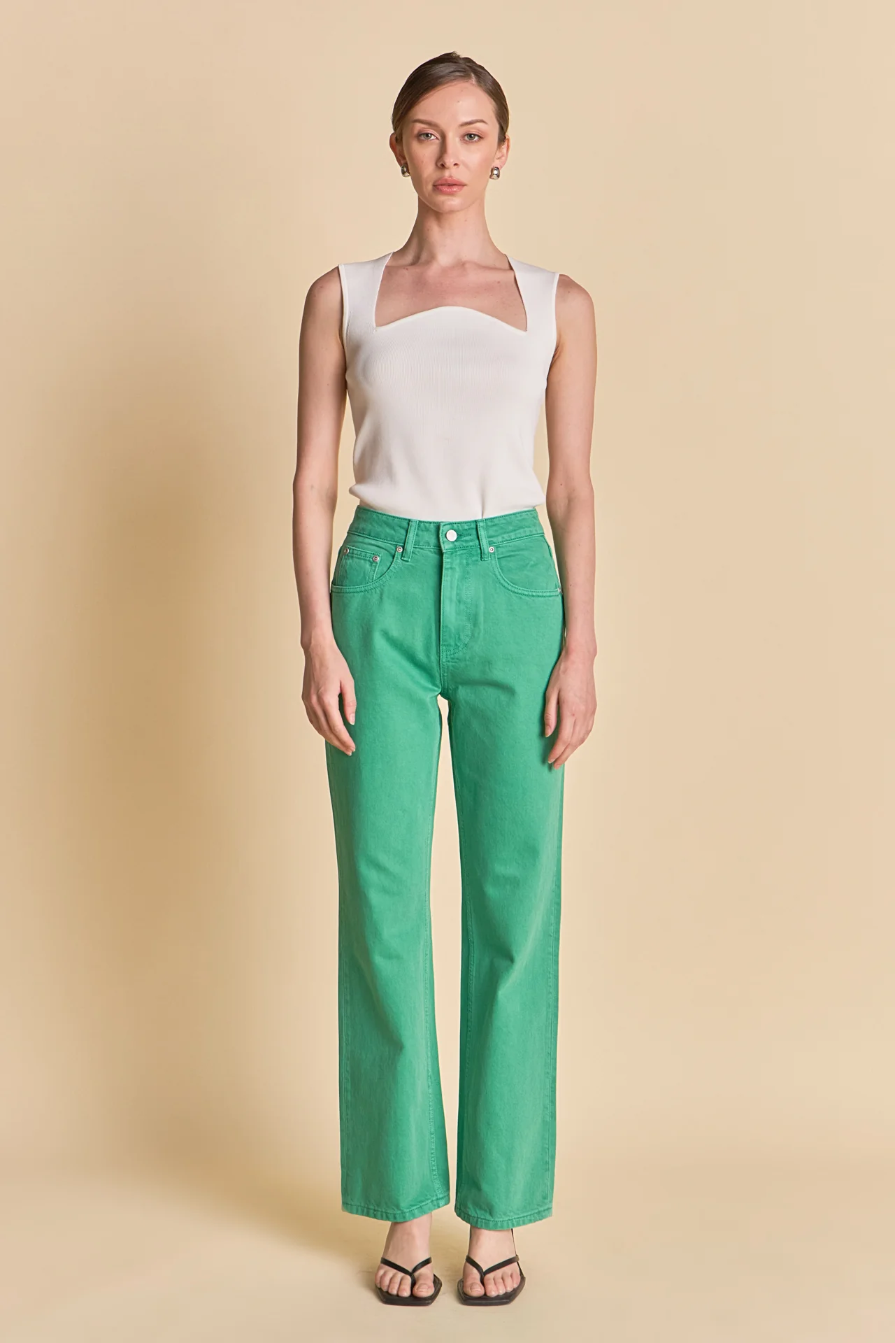 Color Full Length Wide Leg Jean - Image 12