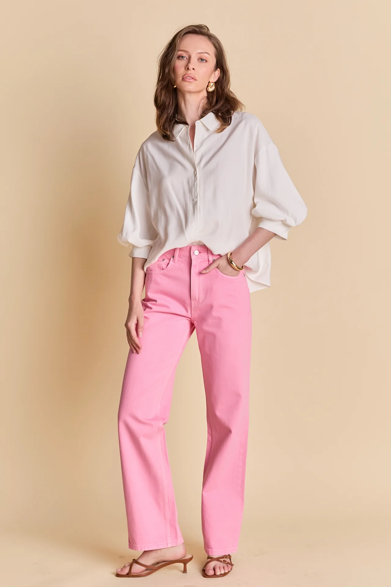 Color Full Length Wide Leg Jean - Image 18
