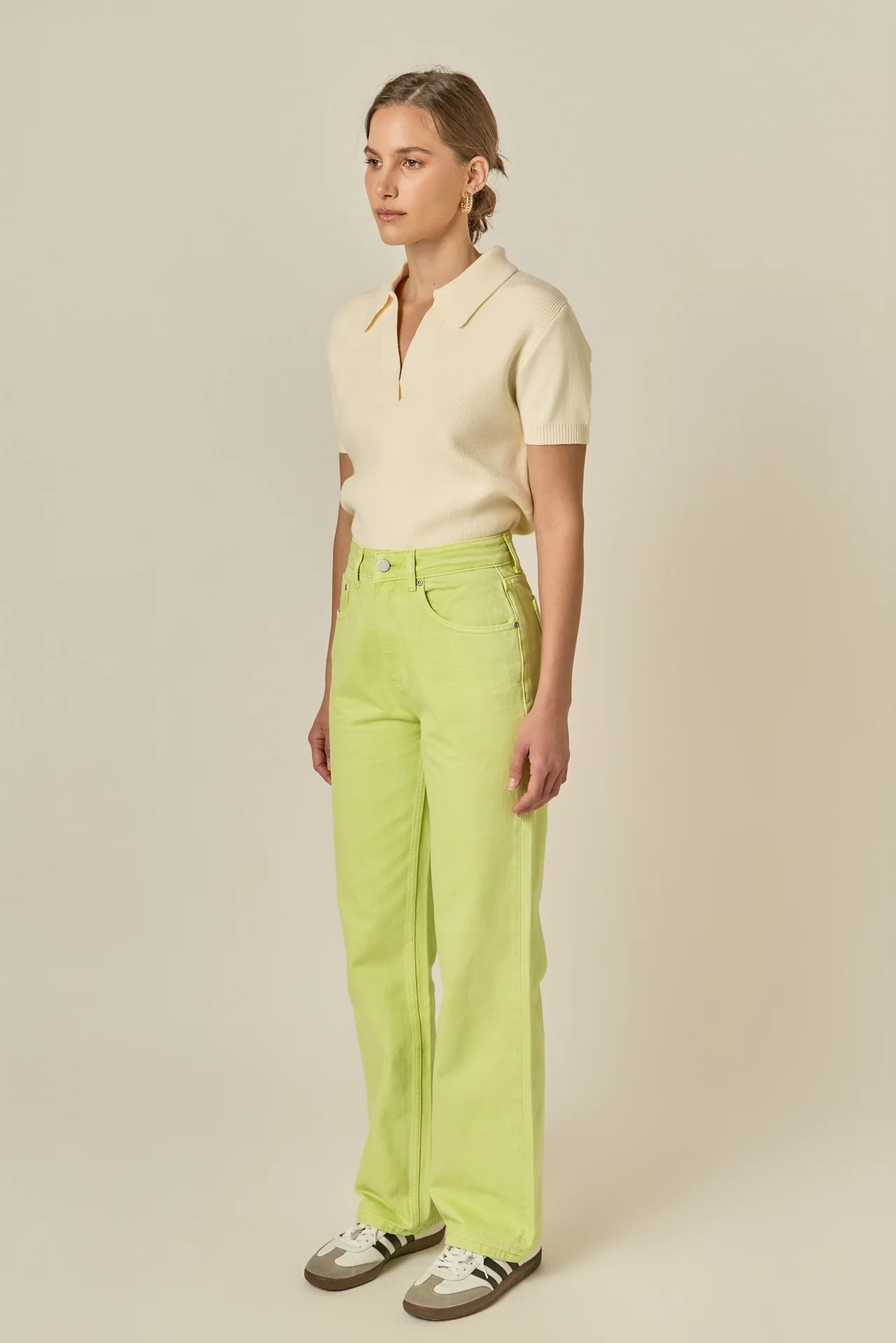 Color Full Length Wide Leg Jean - Image 3