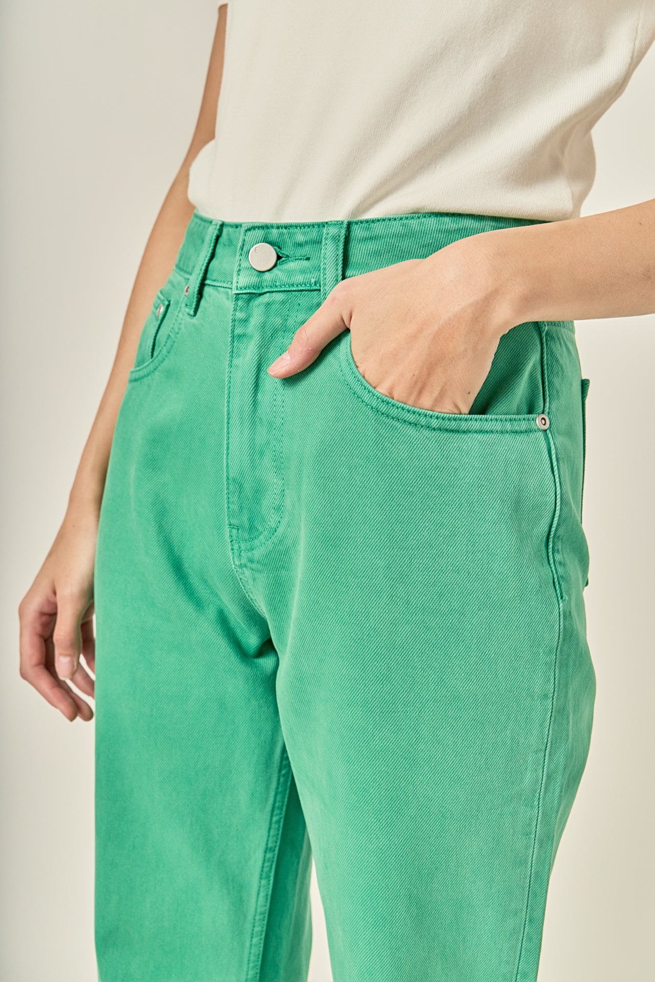 Color Full Length Wide Leg Jean - Image 8