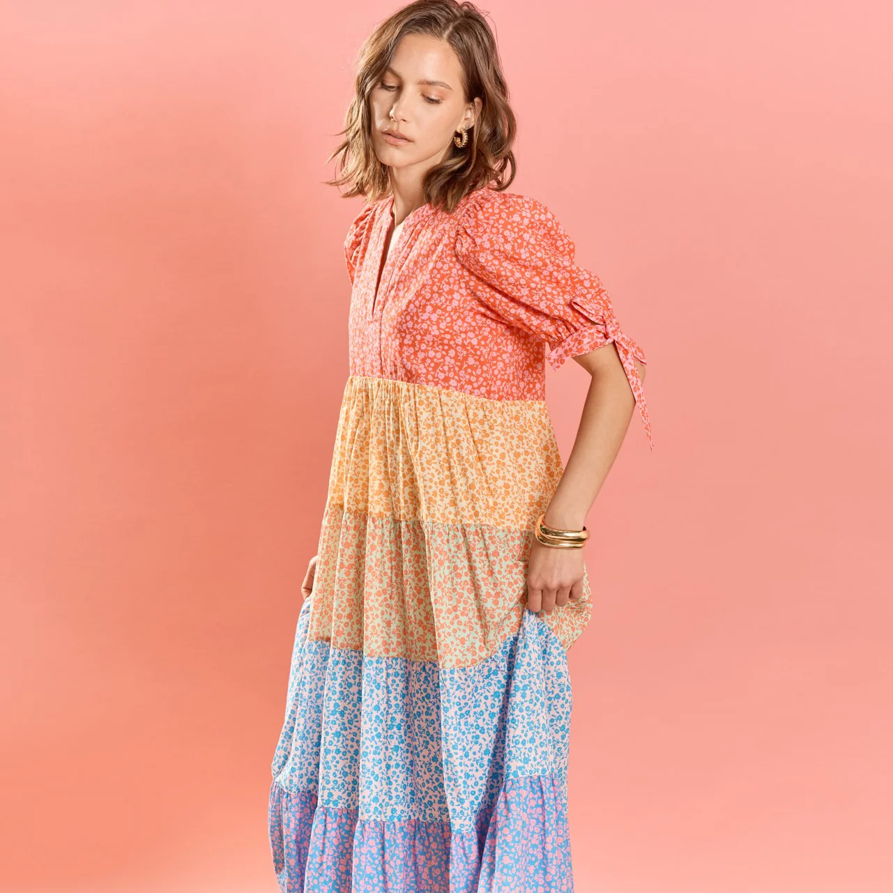 Tiered Bloom Midi Dress - Image 14