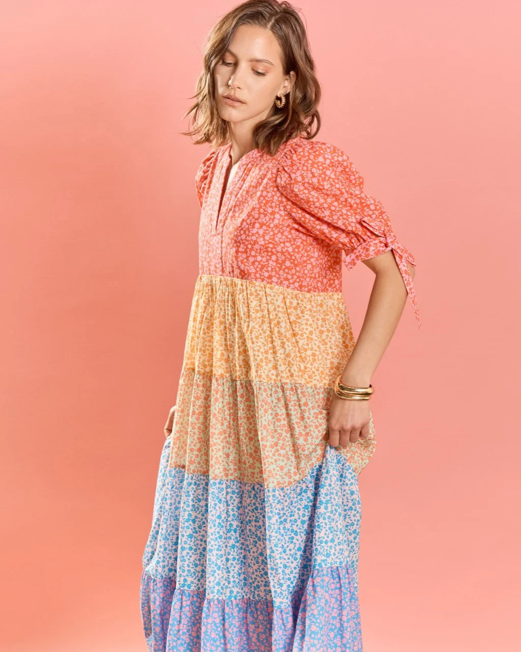 Tiered Bloom Midi Dress - Image 15