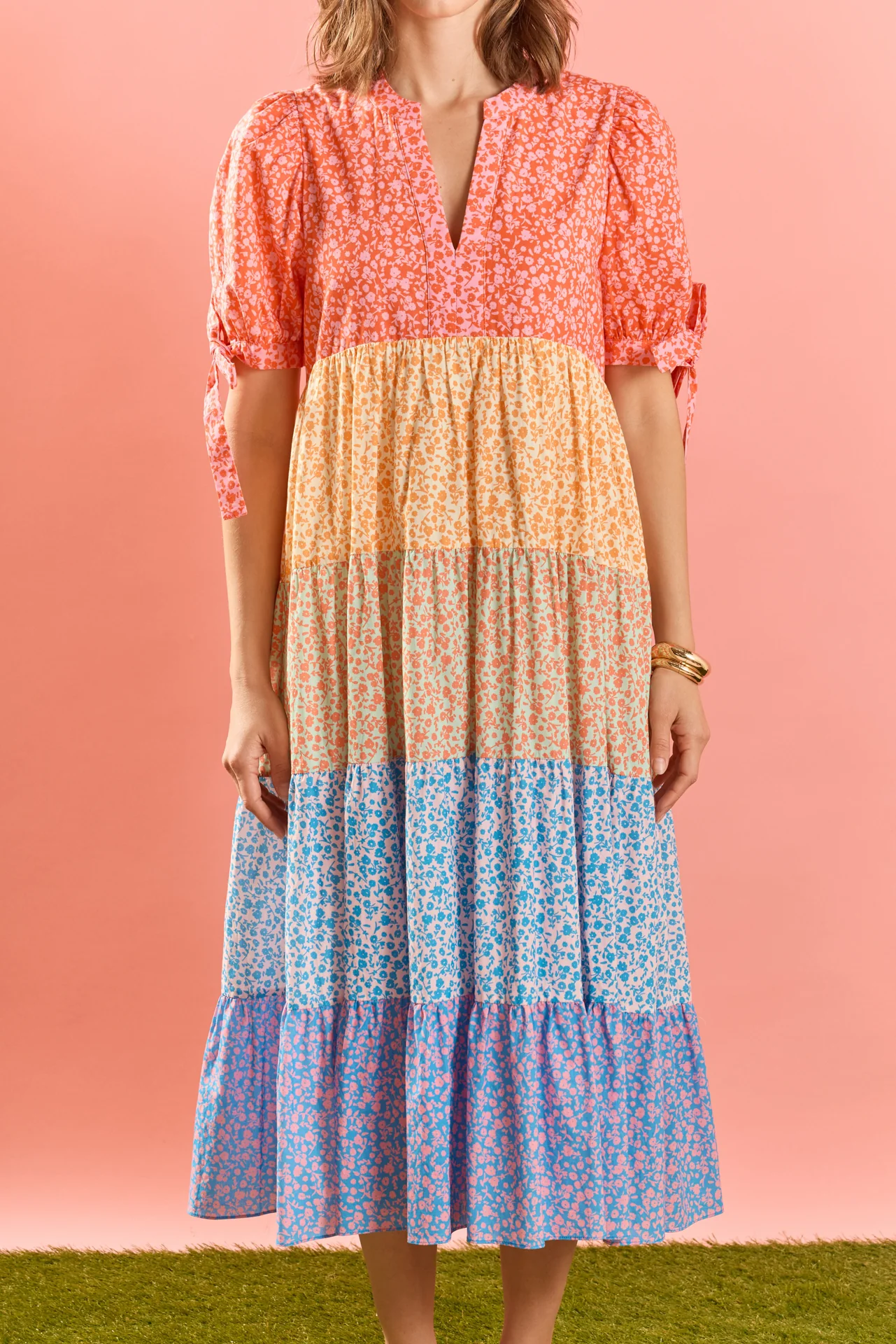 Tiered Bloom Midi Dress - Image 2