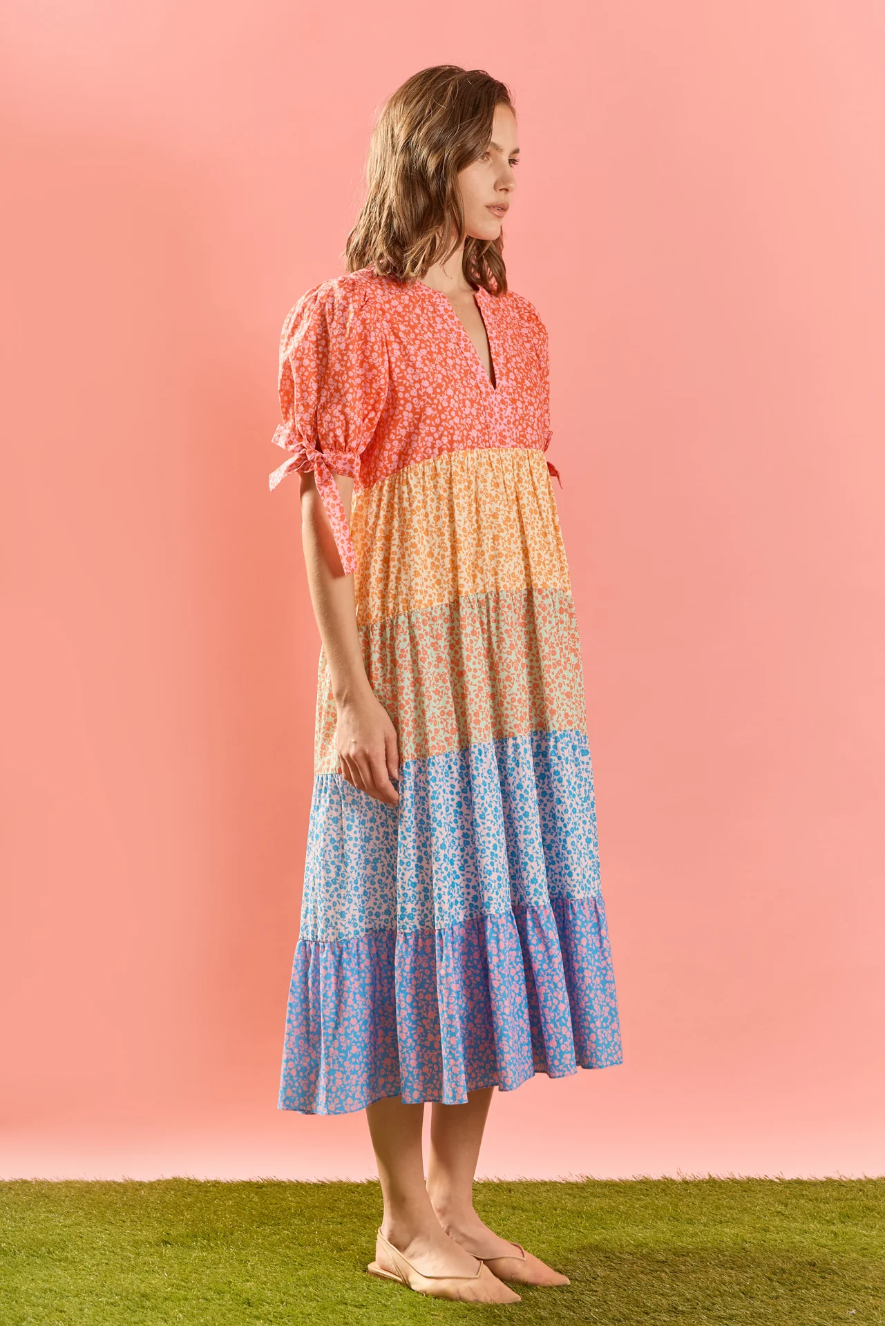 Tiered Bloom Midi Dress - Image 3