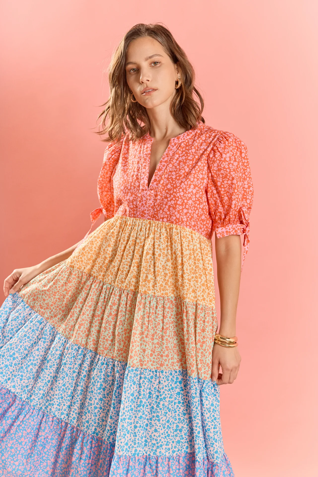 Tiered Bloom Midi Dress - Image 5