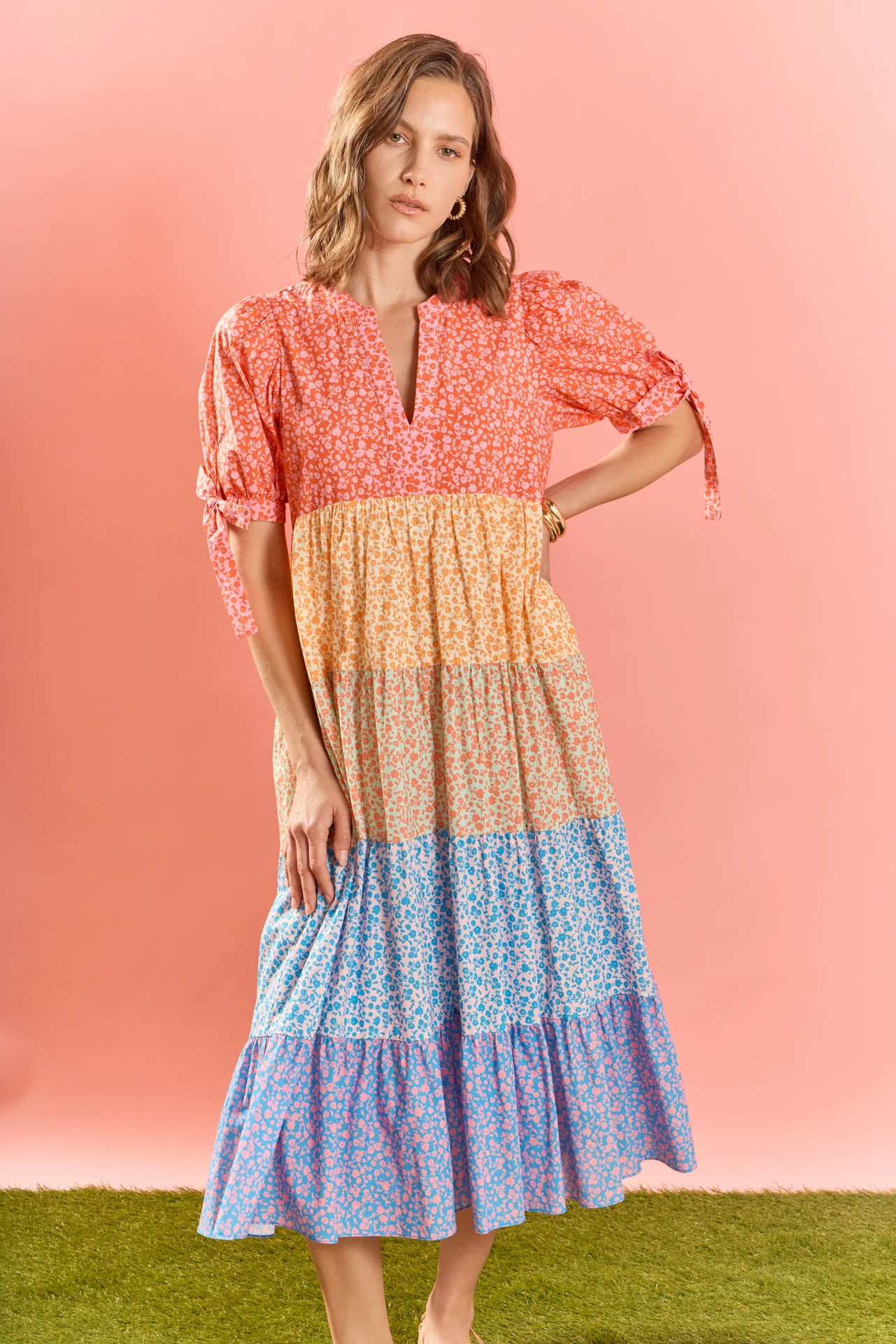 Tiered Bloom Midi Dress - Image 6