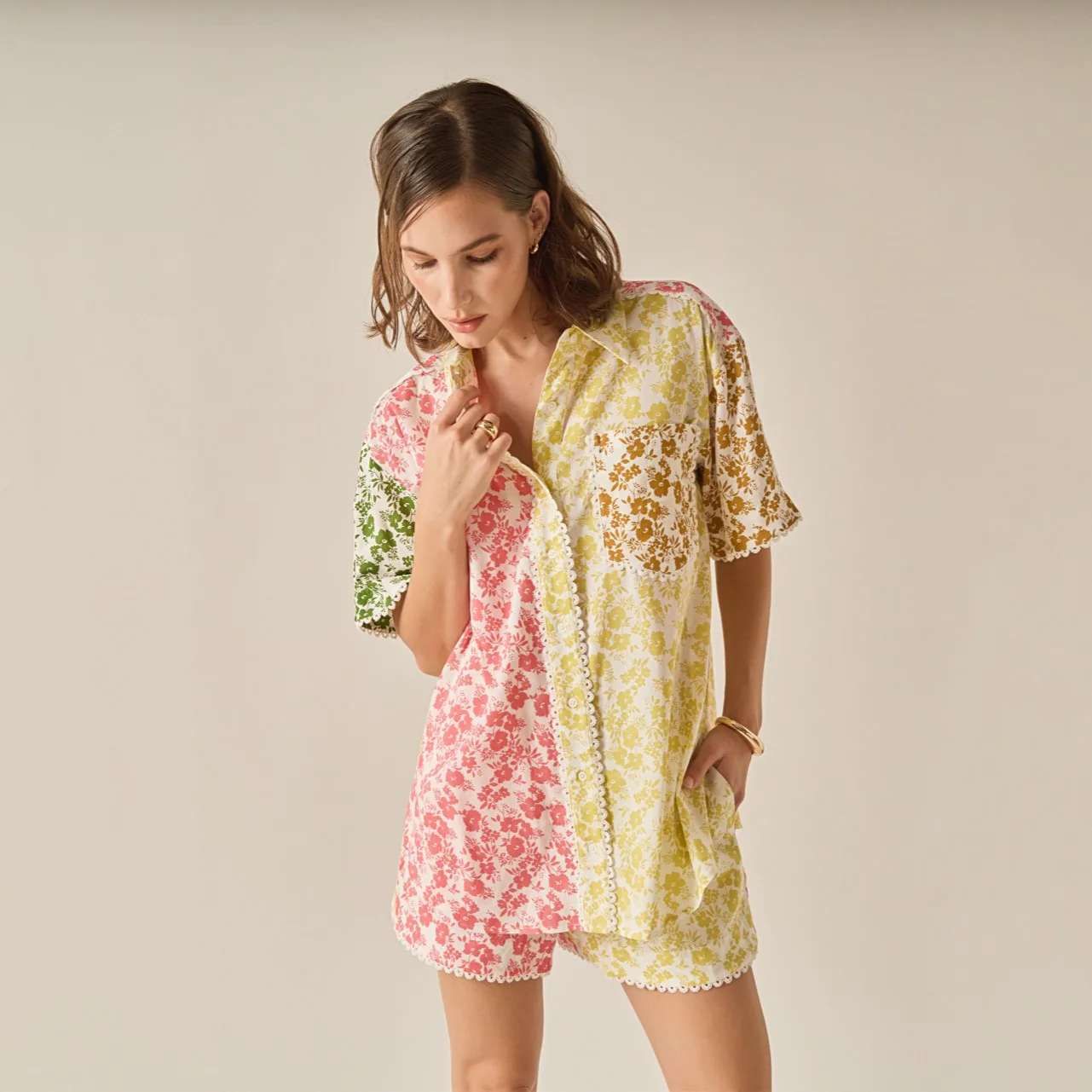 Maisie Colorblock Button-Up Shirt - Image 9