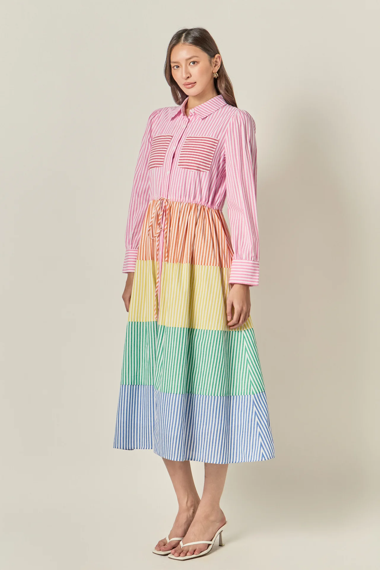 Sunni Colorblock Midi Shirt Dress - Image 4