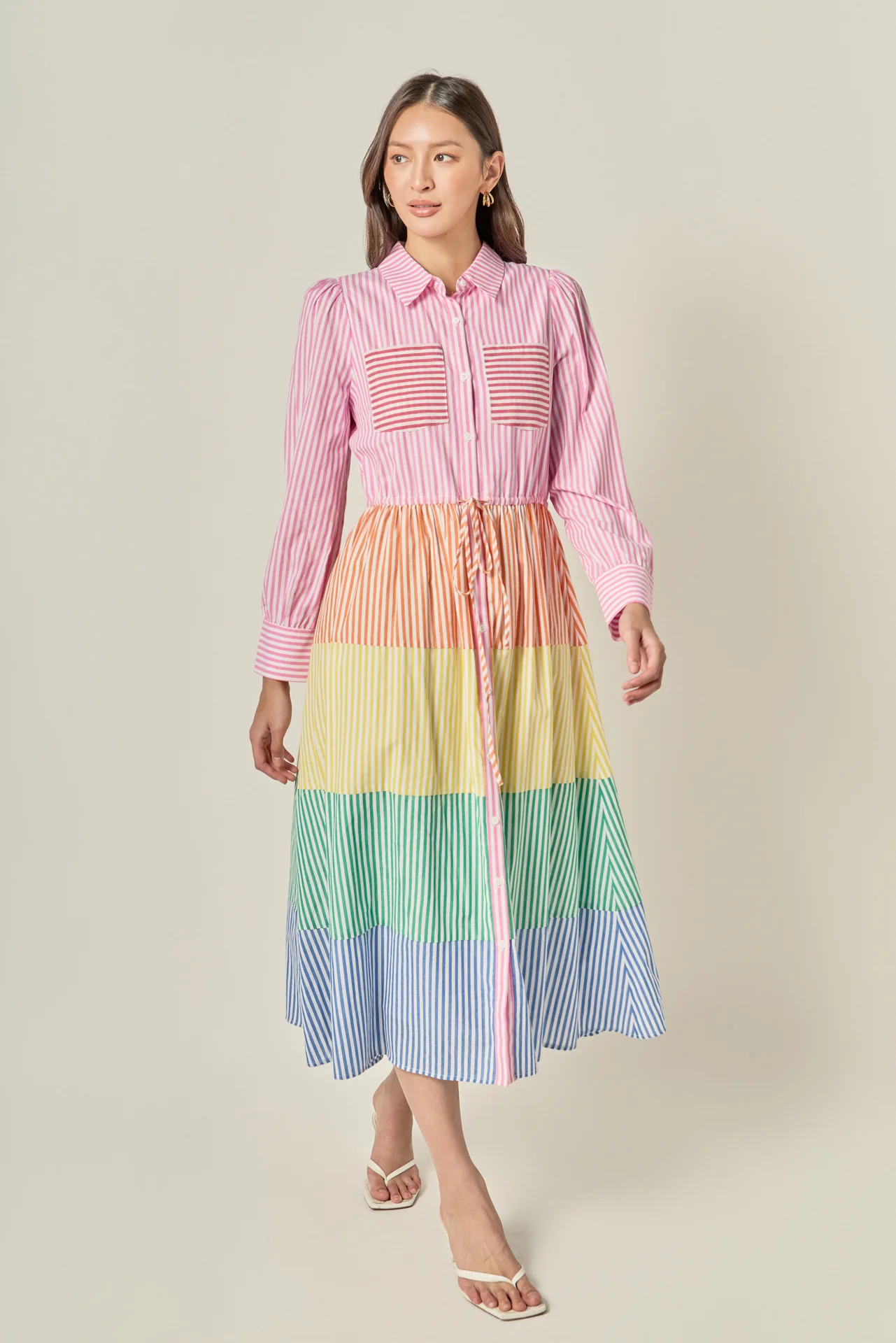 Sunni Colorblock Midi Shirt Dress - Image 6