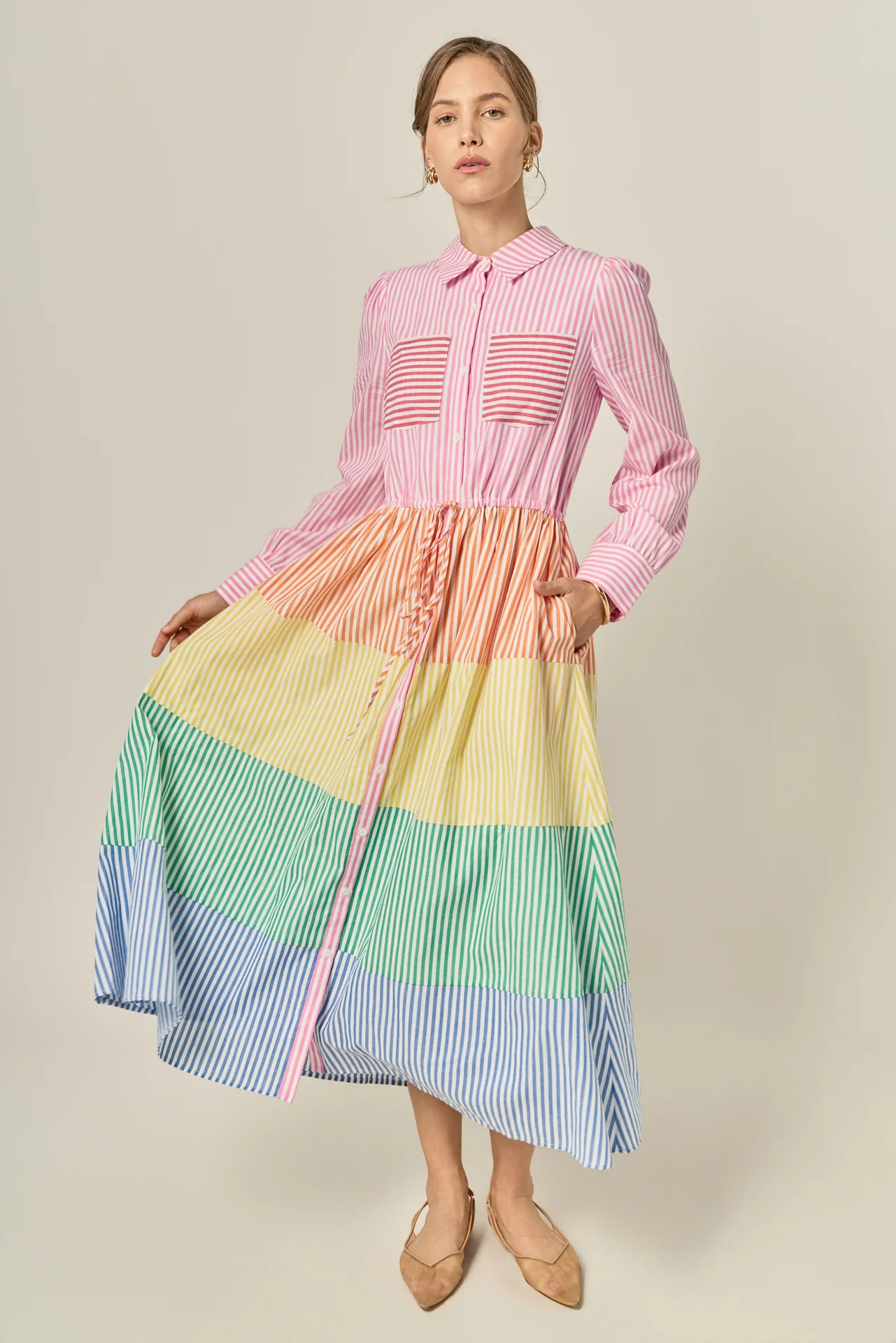 Sunni Colorblock Midi Shirt Dress - Image 7
