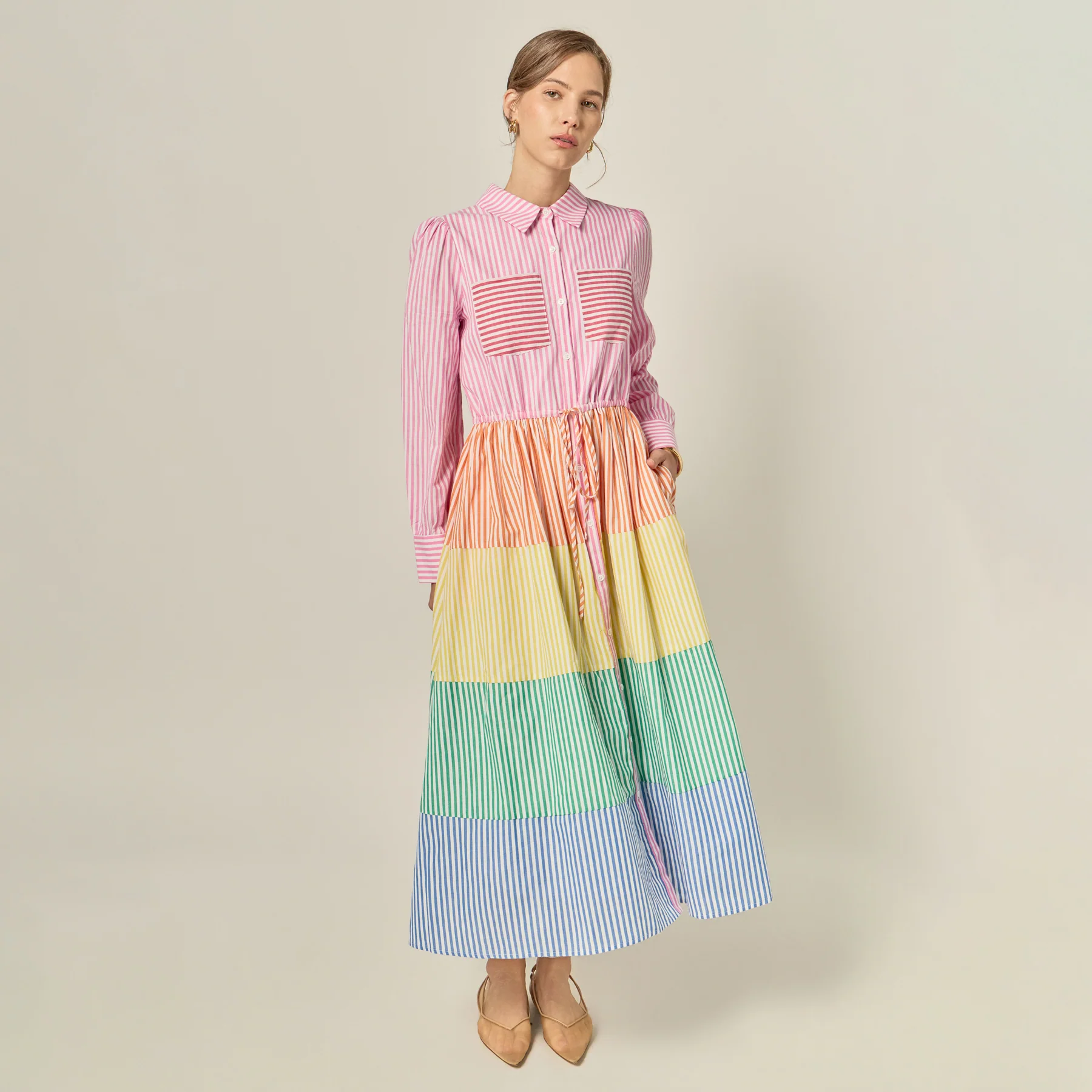 Sunni Colorblock Midi Shirt Dress - Image 9