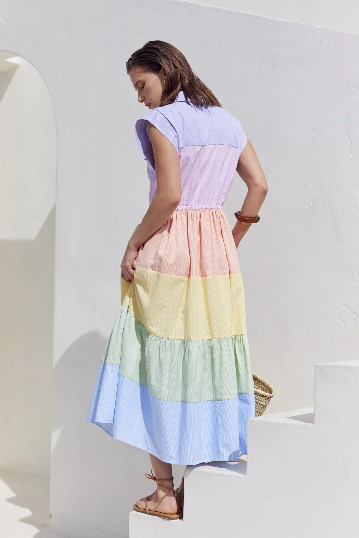 Colorblock Shirt Midi Dress - Image 4