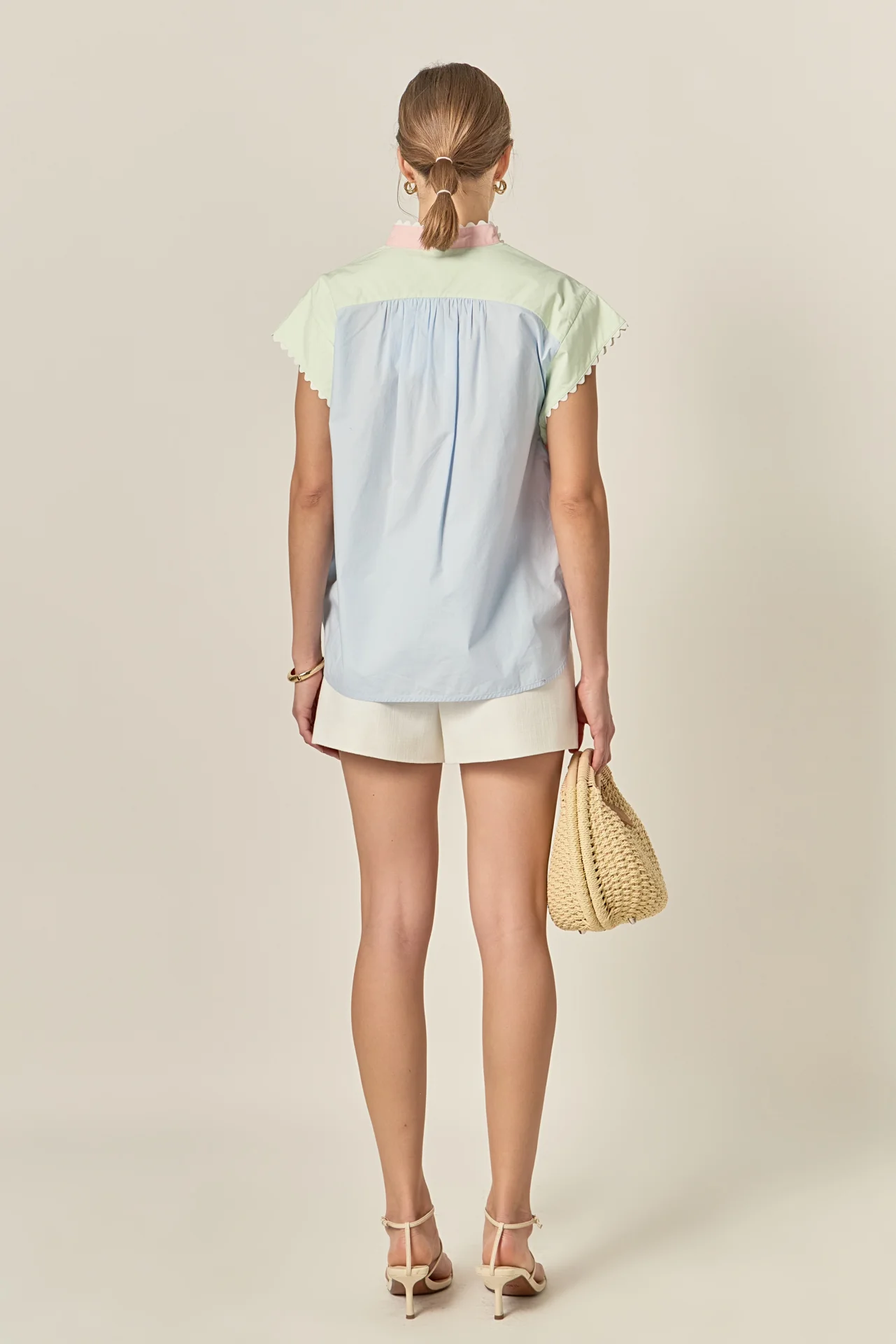 Ric Rac Trim Colorblock Button-Up Shirt - Image 5