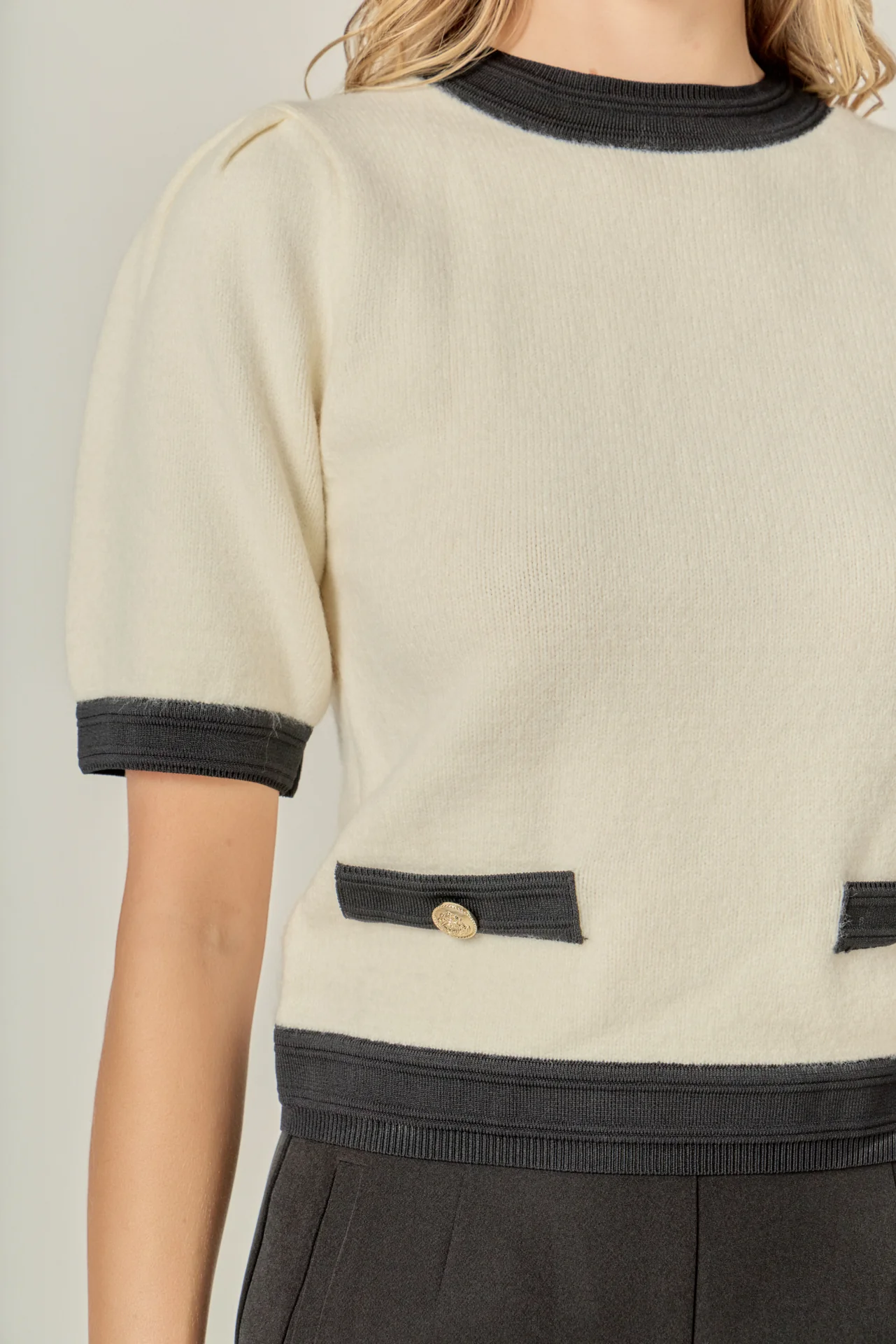 Combo Puff Sleeves Knit - Image 2