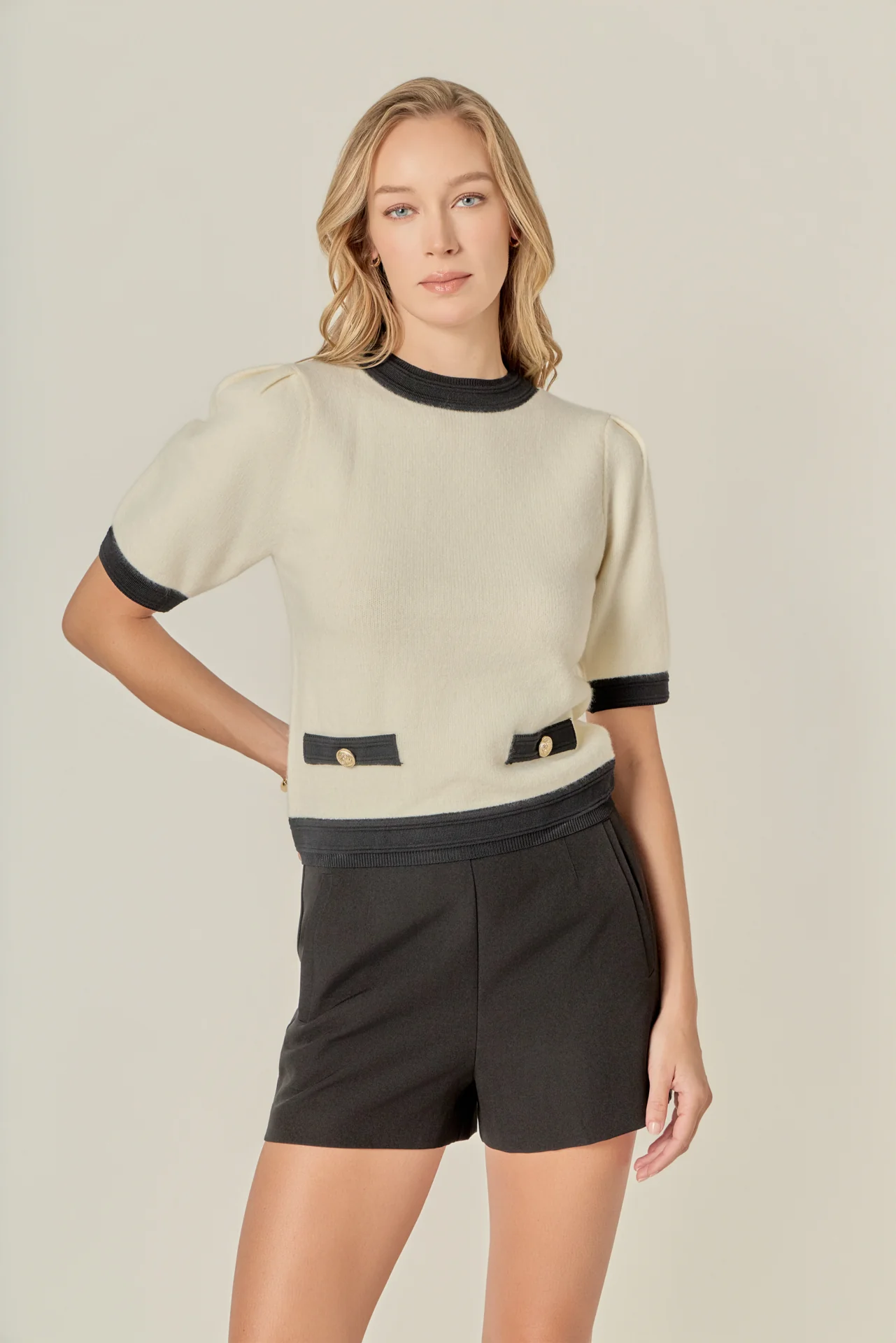 Combo Puff Sleeves Knit - Image 5