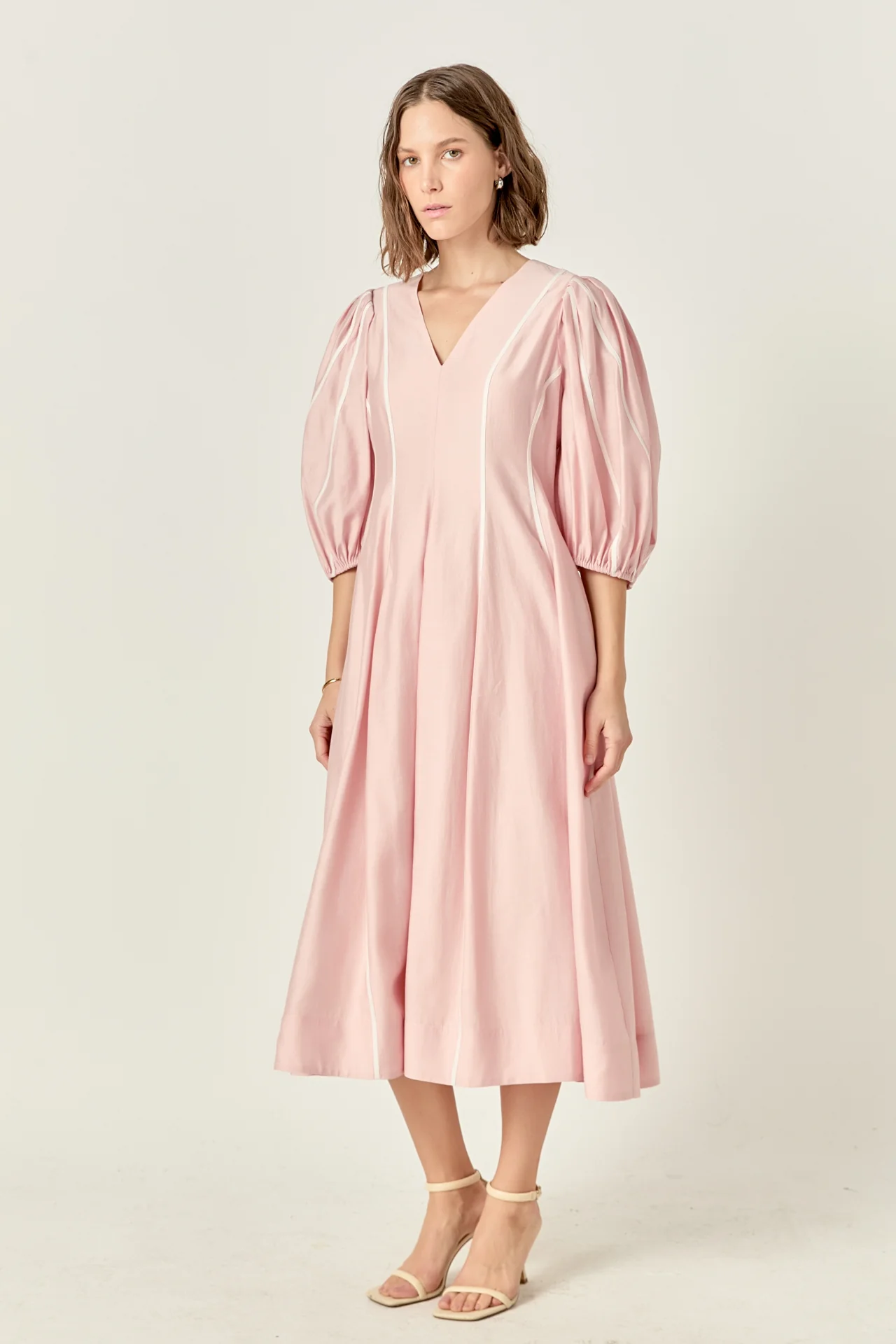 Contrast Binding Midi Dress - Image 3