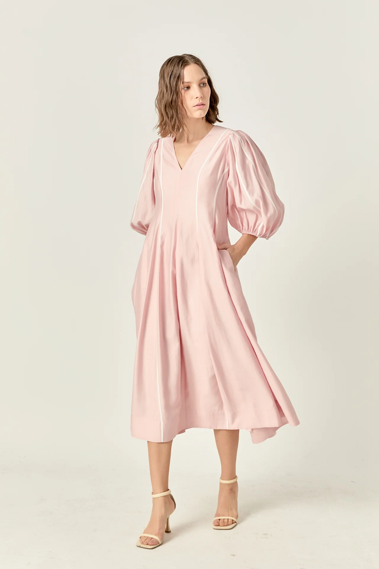 Contrast Binding Midi Dress - Image 5