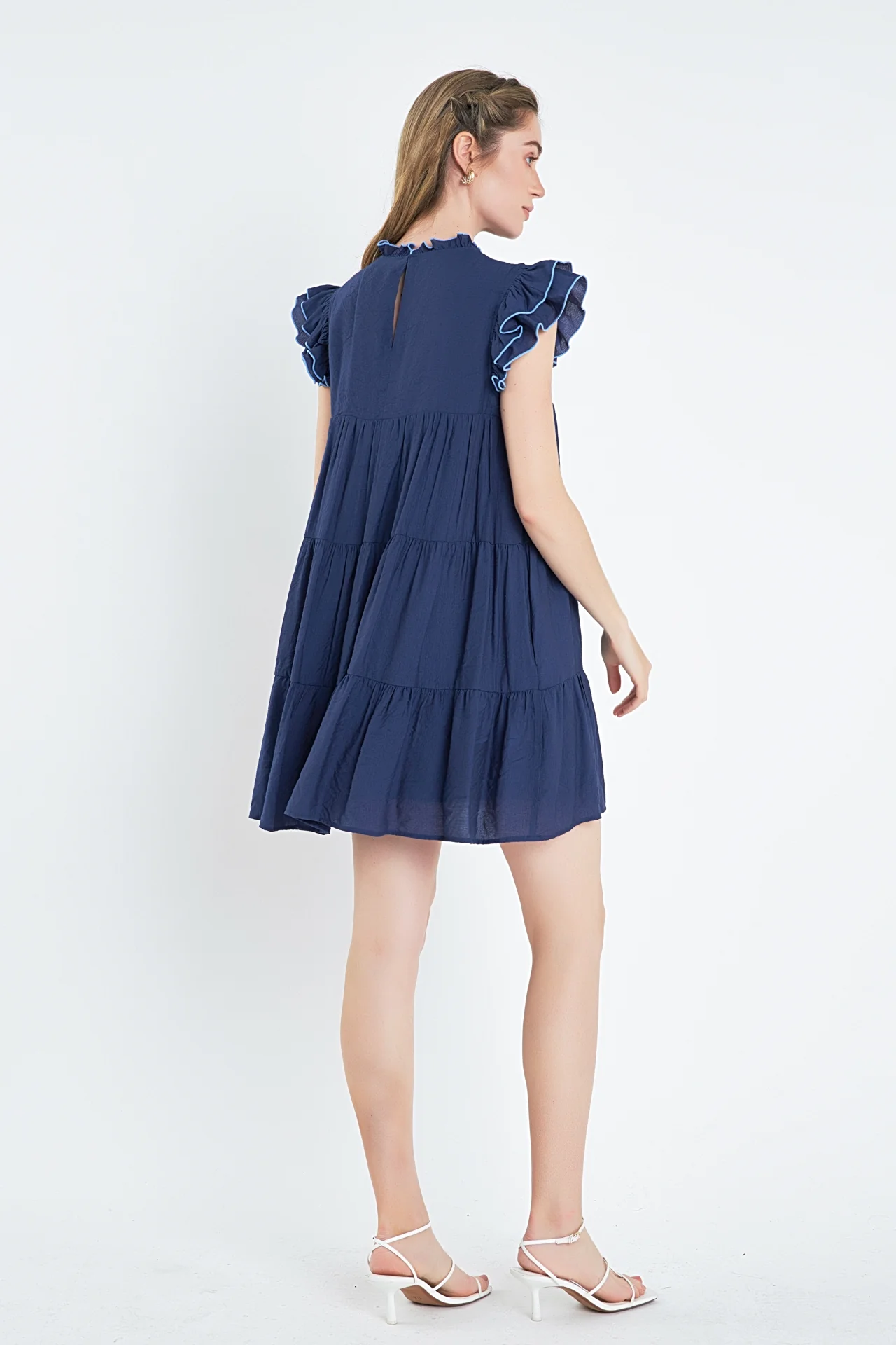 Contrast Merrow Babydoll Dress - Image 11