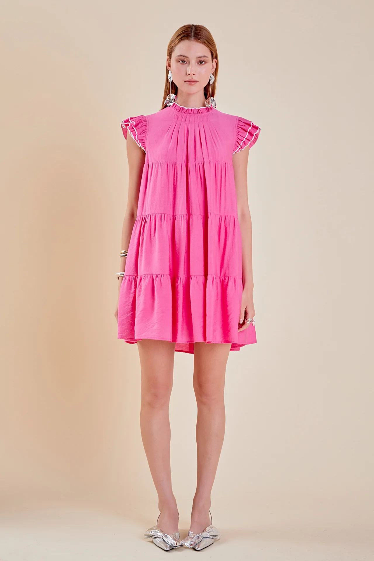 Contrast Merrow Babydoll Dress - Image 7